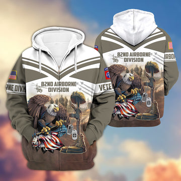 Premium 82nd Airborne Division Veteran Zip Hoodie VPVC602502