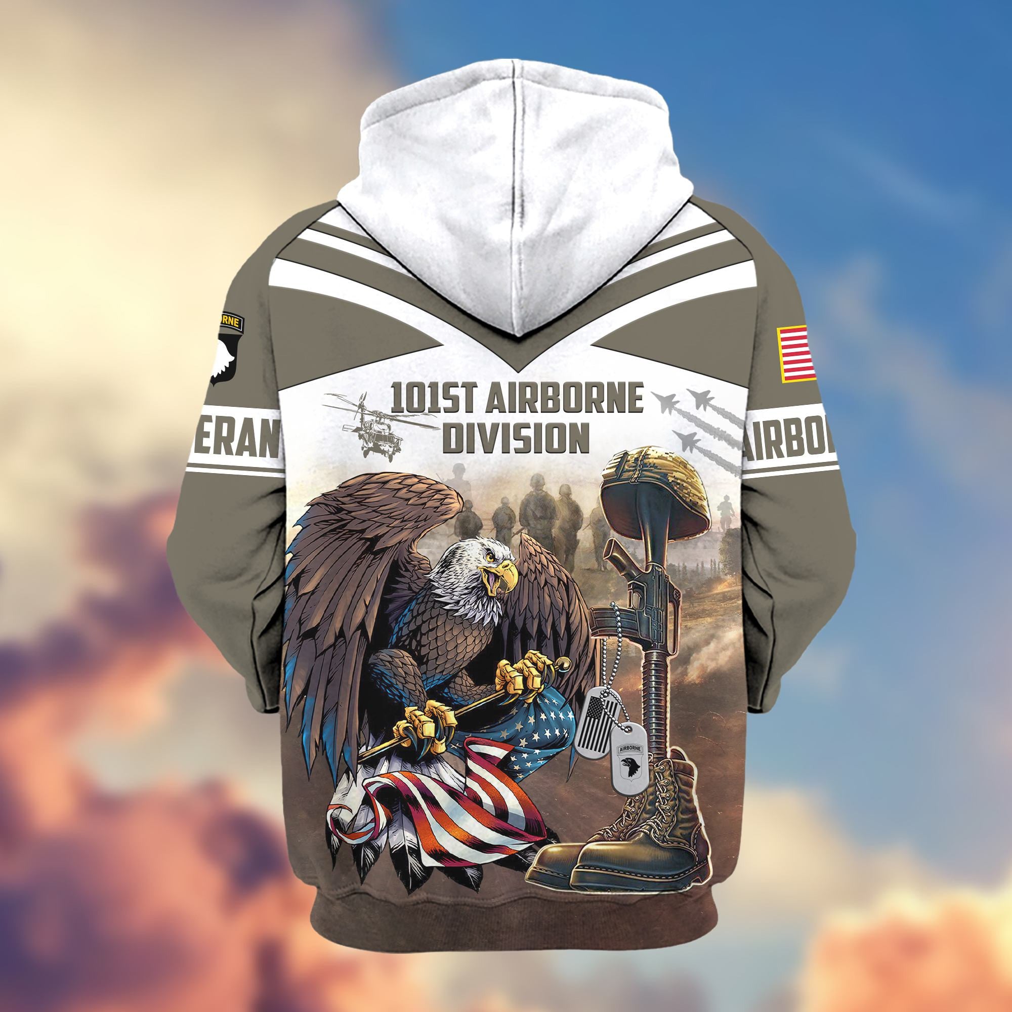 Premium 101st Airborne Division Veteran Zip Hoodie VPVC602503