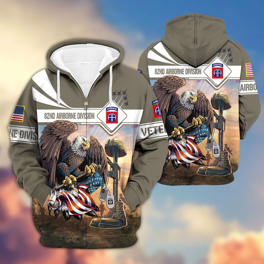 Premium 82nd Airborne Division Zip Hoodie Gifts For US Veteran VPVC602602