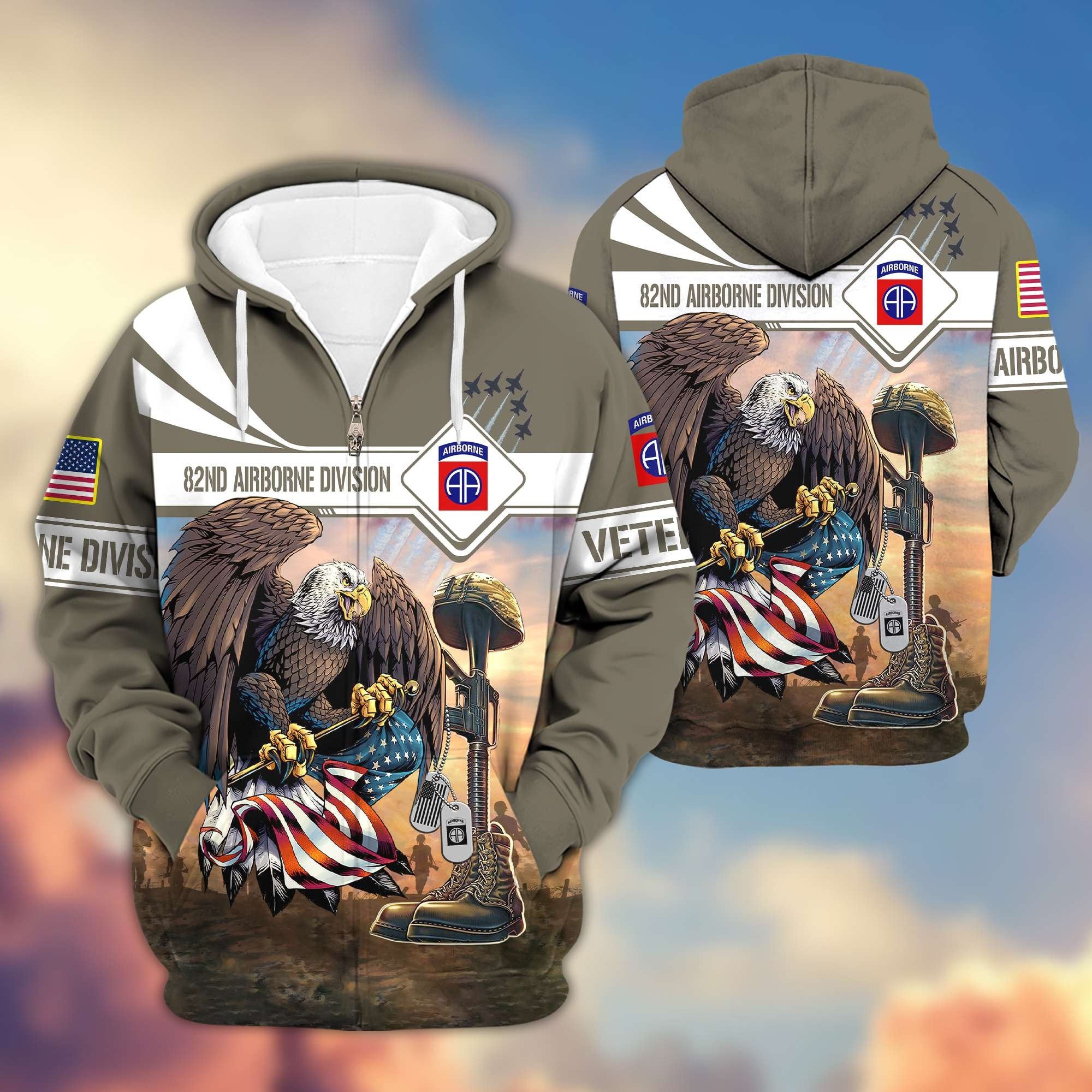 Premium 82nd Airborne Division Zip Hoodie Gifts For US Veteran VPVC602602