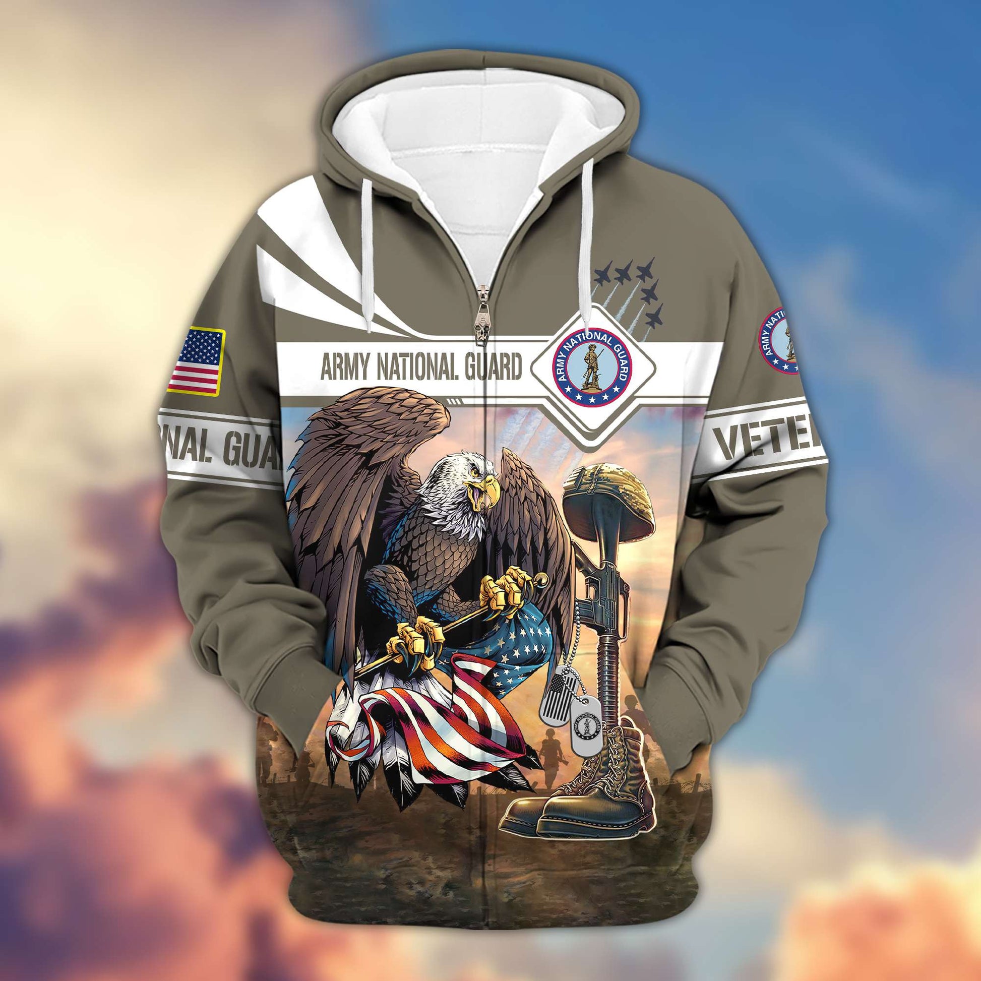 Premium Army National Guard Gifts For US Veteran Zip Hoodie VPVC602604