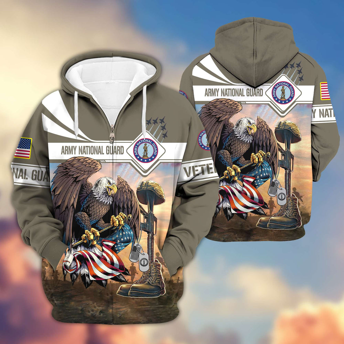 Premium Army National Guard Gifts For US Veteran Zip Hoodie VPVC602604