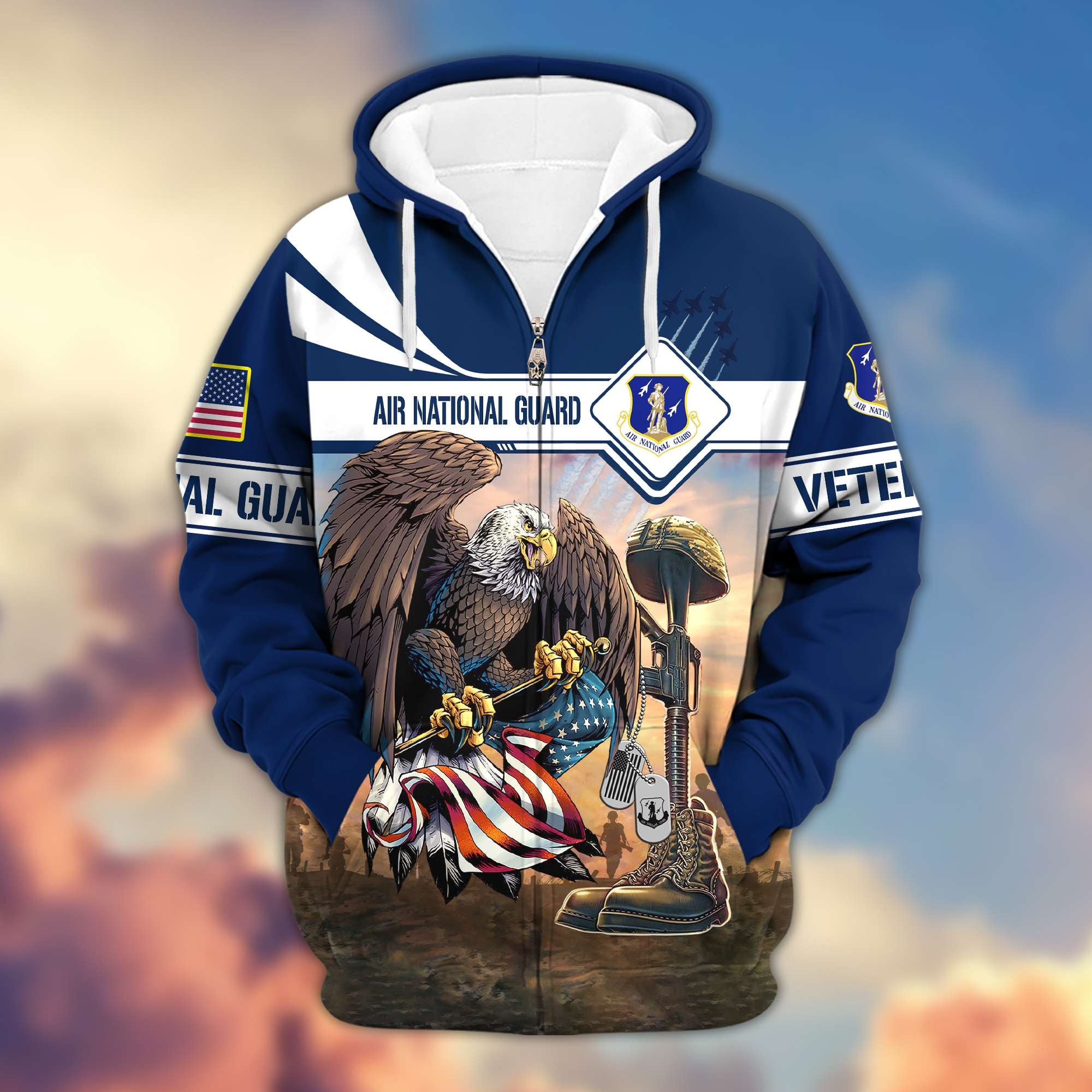 Premium Air National Guard Zip Hoodie Gifts For US Veteran VPVC602605