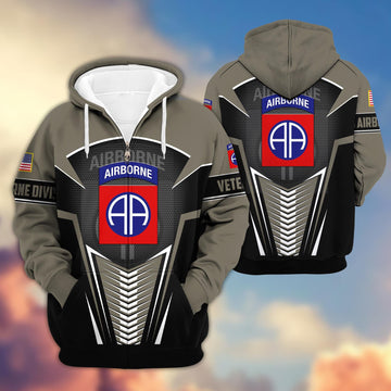 Premium 82nd Airborne Division Veteran Zip Hoodie VPVC602702