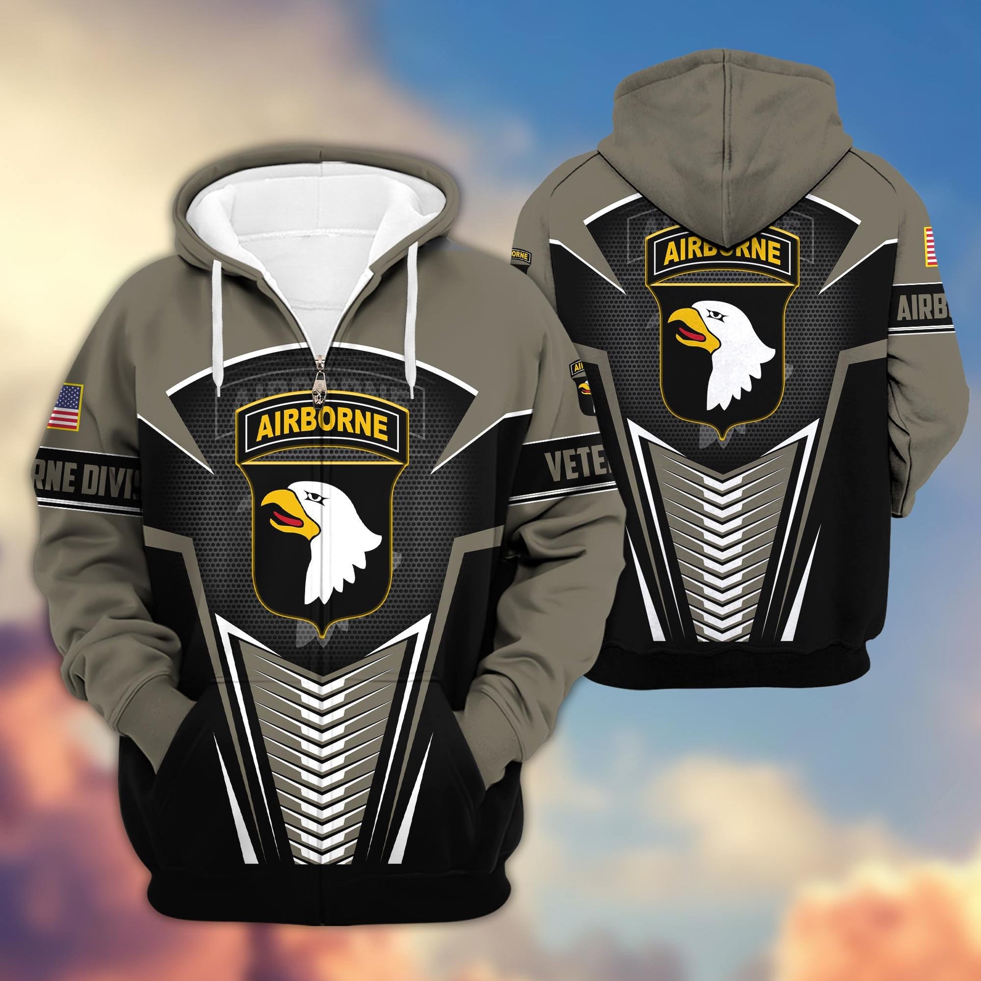 Premium 101st Airborne Division US Veteran Zip Hoodie VPVC602703