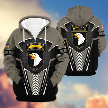 Premium 101st Airborne Division US Veteran Zip Hoodie VPVC602703