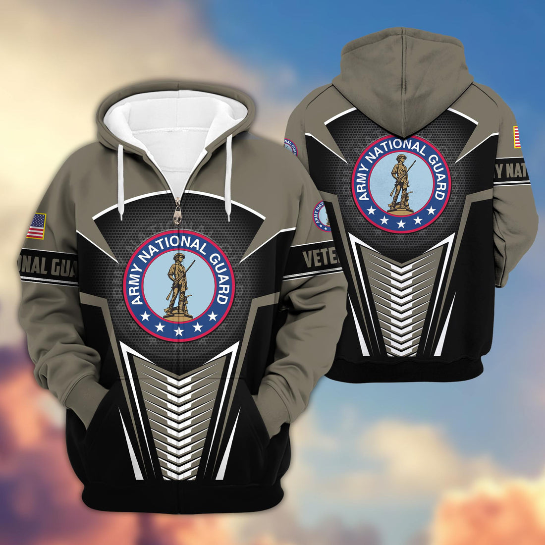 Premium Army National Guard Veteran Zip Hoodie VPVC602704
