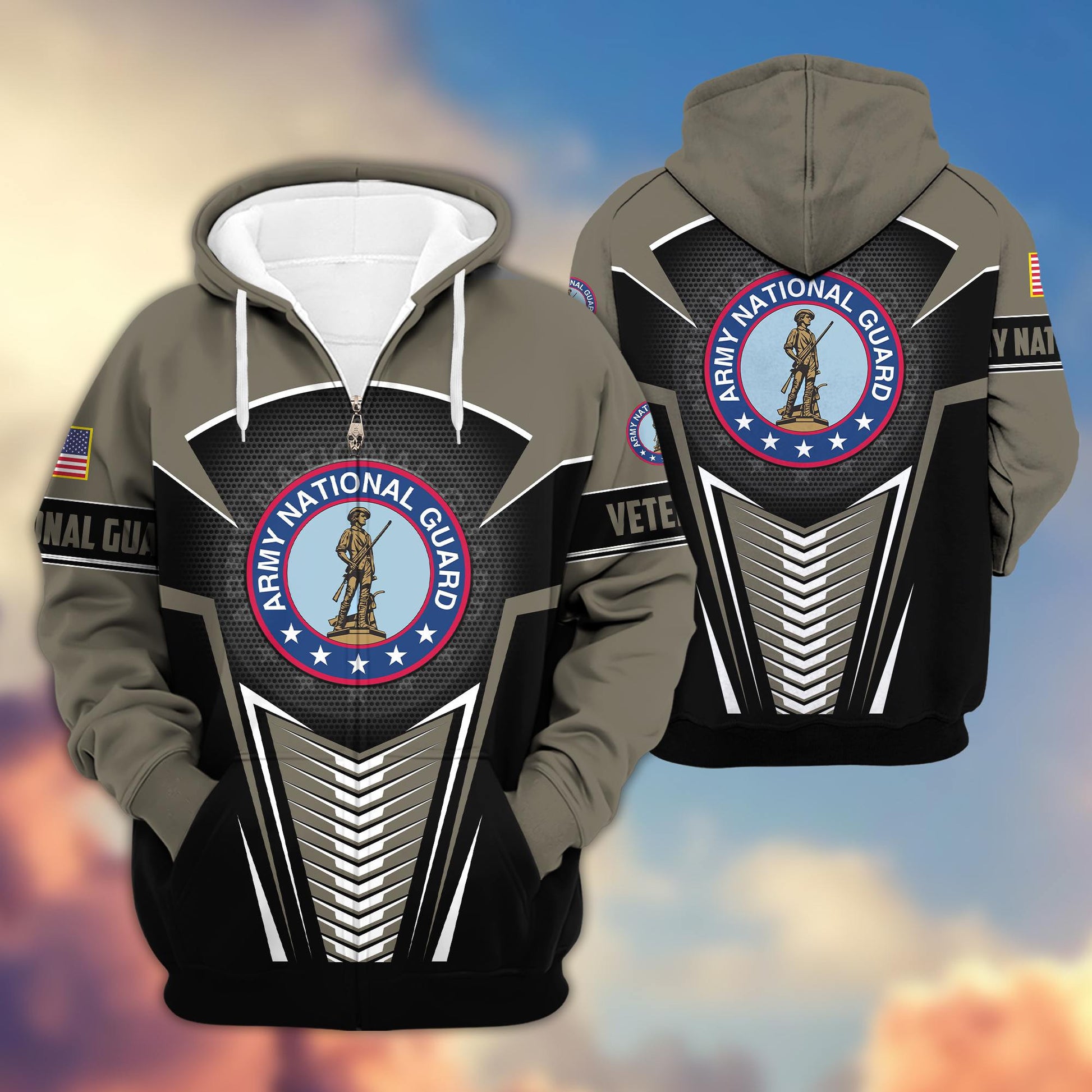 Premium Army National Guard Veteran Zip Hoodie VPVC602704