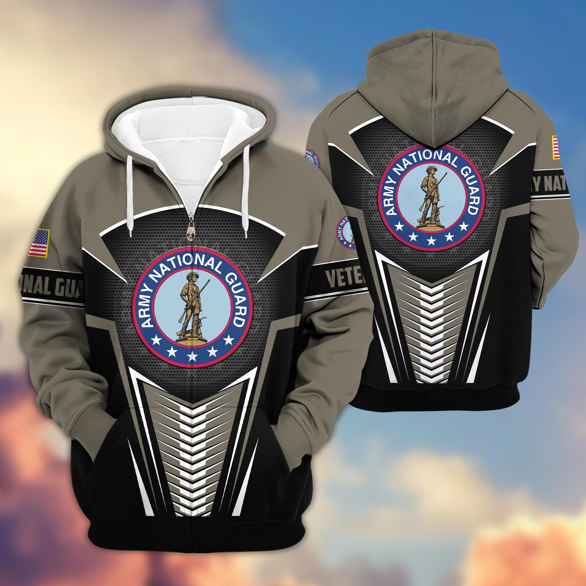 Premium Army National Guard Veteran Zip Hoodie VPVC602704