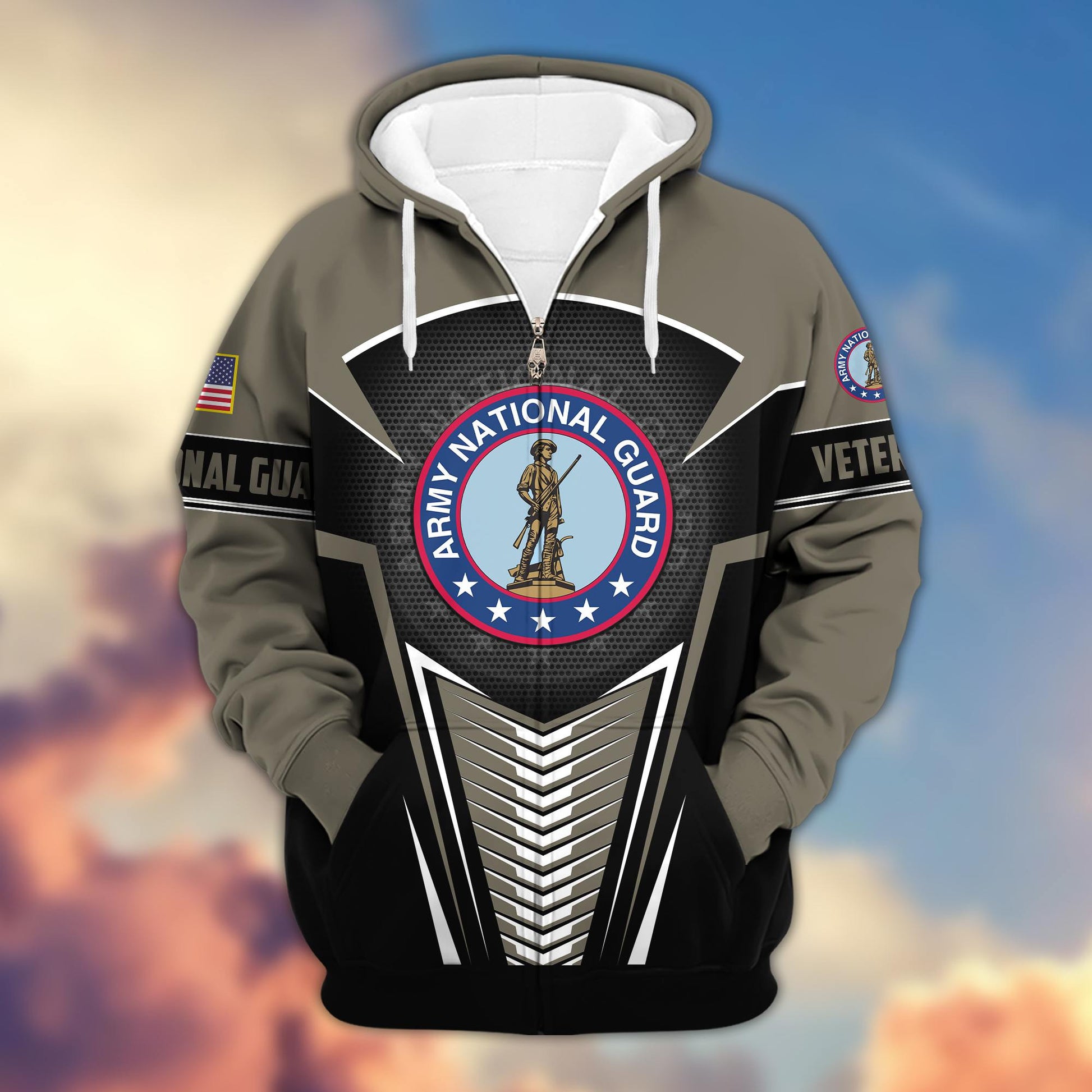 Premium Army National Guard Veteran Zip Hoodie VPVC602704