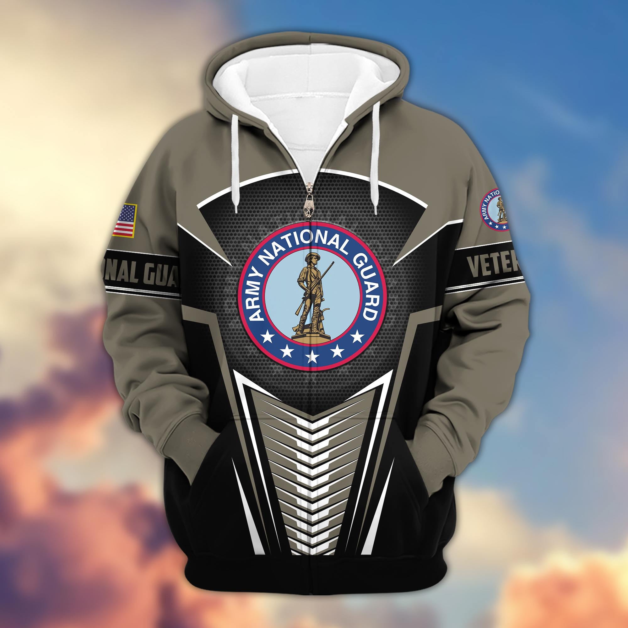 Premium Army National Guard Veteran Zip Hoodie VPVC602704