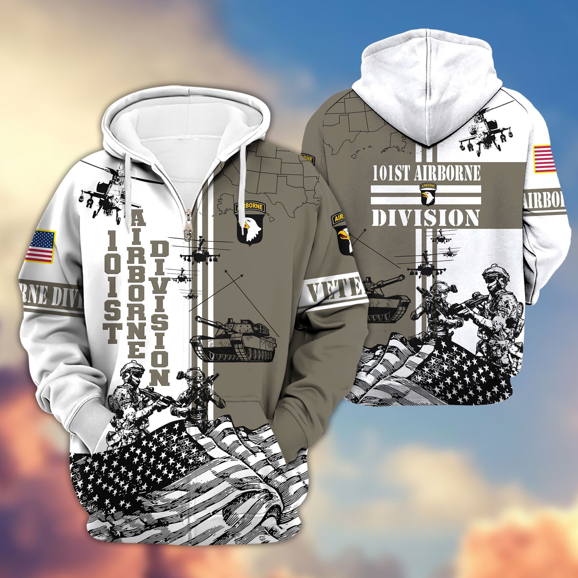 Premium 101st Airborne Division Zip Hoodie, Gifts For Dad, For Husband VPVC602803