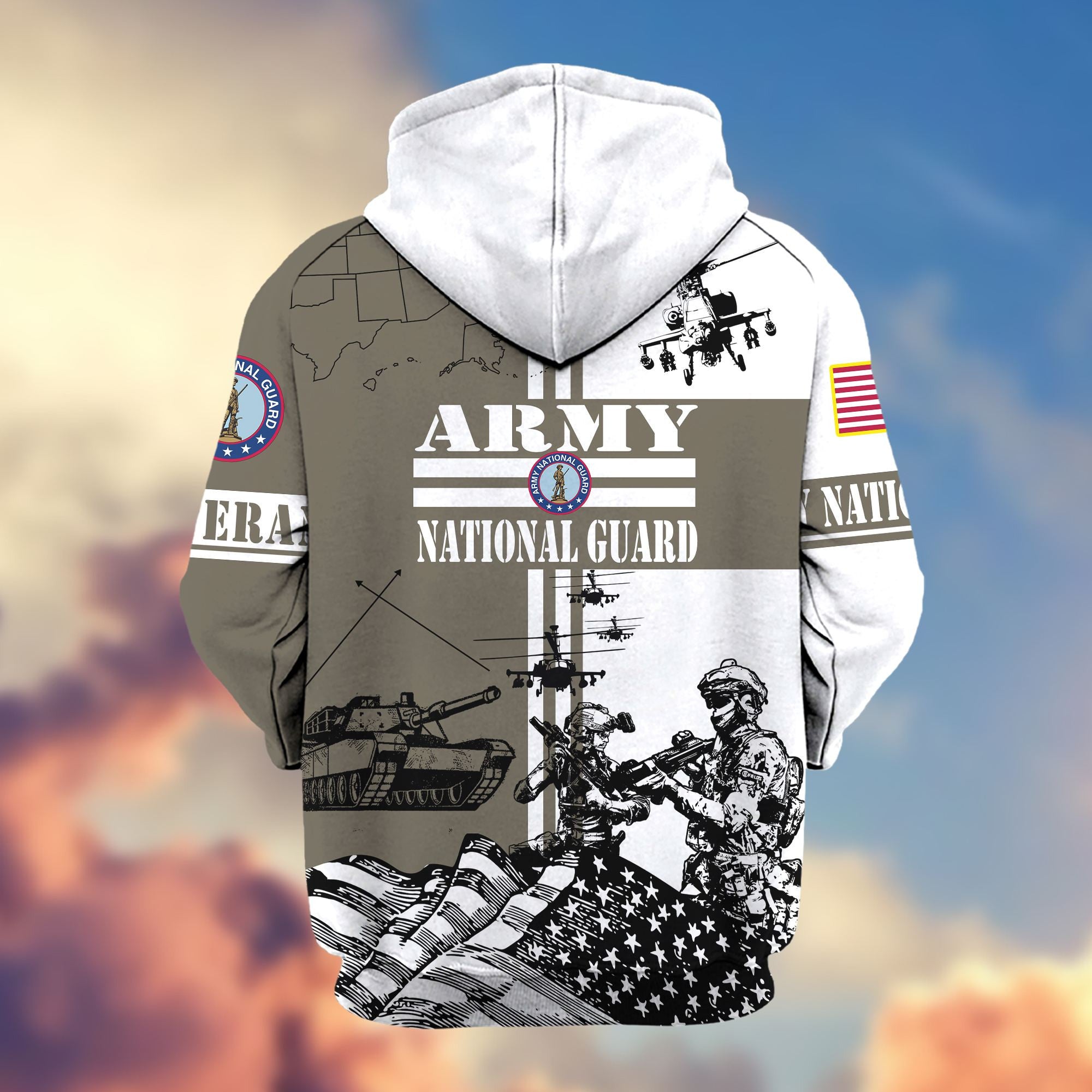Premium Army National Guard Veteran Zip Hoodie, Gifts For Dad, For Husband VPVC602804