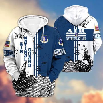 Premium Air National Guard US Veteran Zip Hoodie, Gifts For Dad, For Husband VPVC602805
