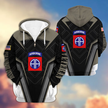 Premium 82nd Airborne Division Zip Hoodie, Gifts For Veterans Day, Father's Day VPVC603002
