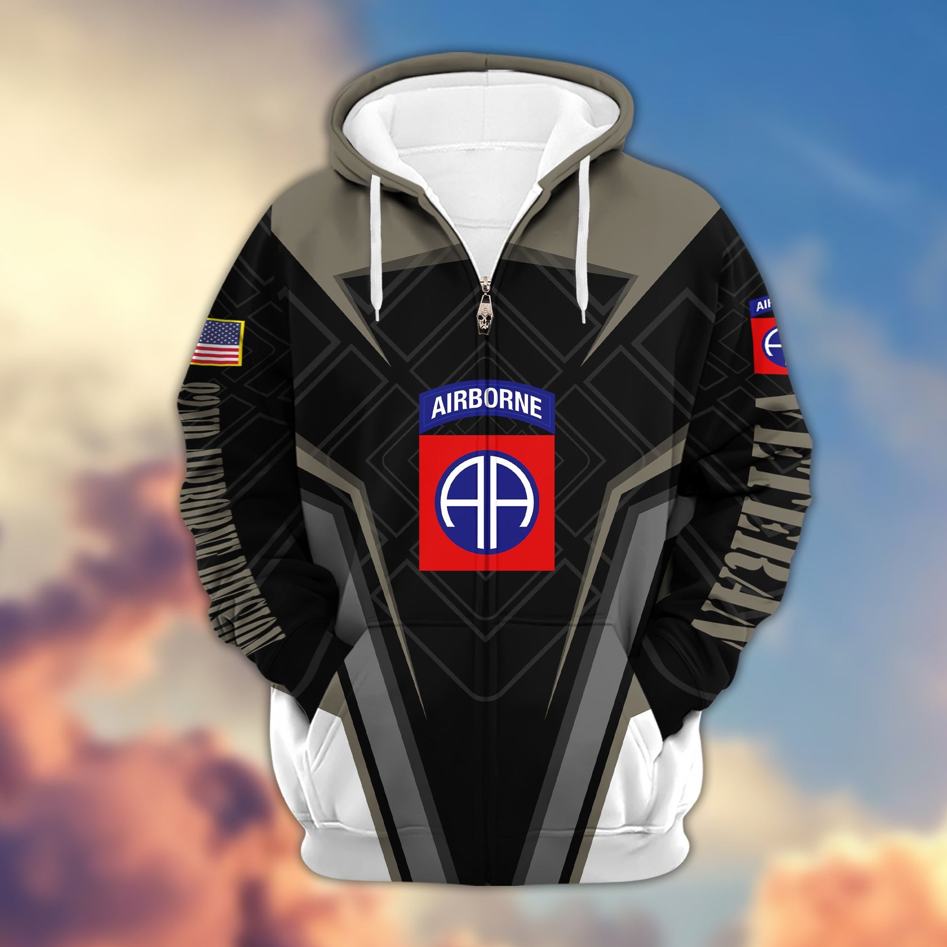 Premium 82nd Airborne Division Zip Hoodie, Gifts For Veterans Day, Father's Day VPVC603002