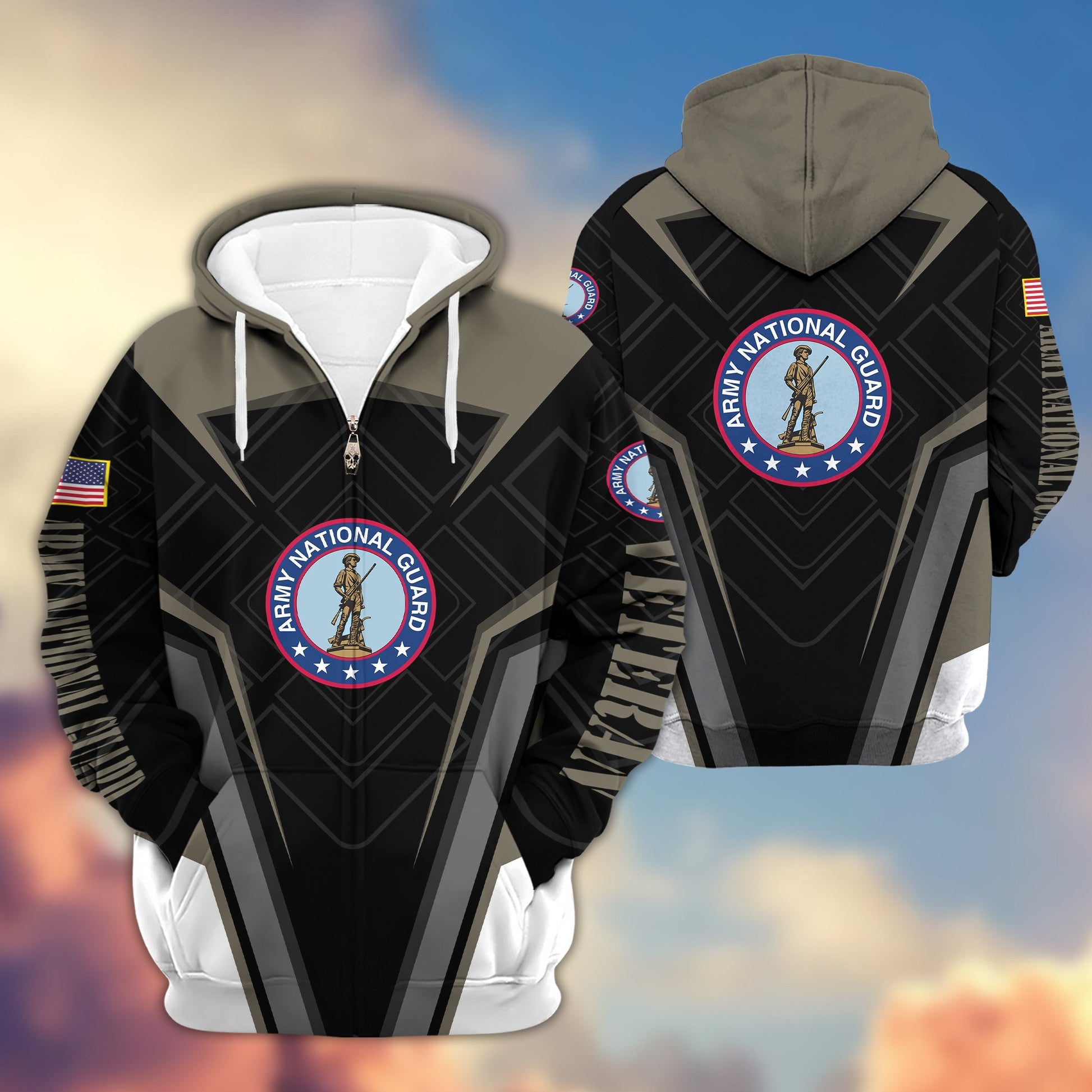 Premium Army National Guard Veteran Zip Hoodie, Gifts For Veterans Day, Father's Day VPVC603004