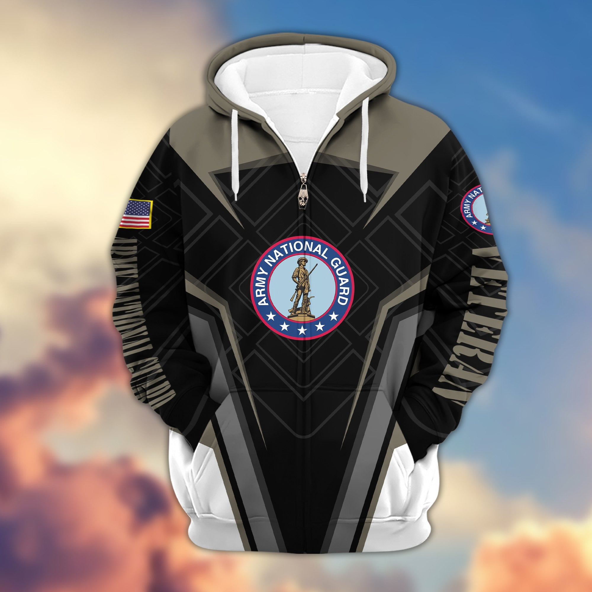 Premium Army National Guard Veteran Zip Hoodie, Gifts For Veterans Day, Father's Day VPVC603004