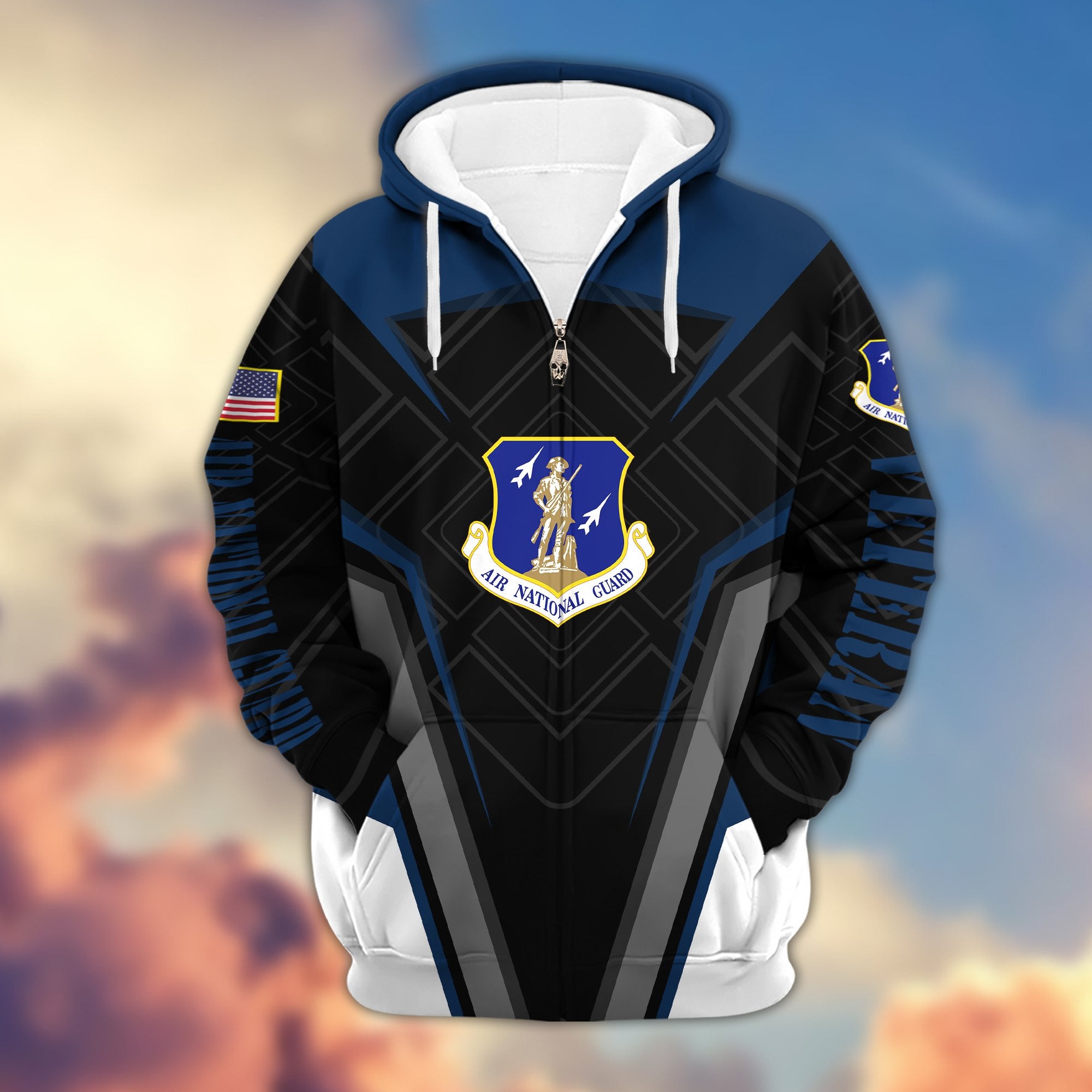 Premium Air National Guard US Veteran Zip Hoodie, Gifts For Veterans Day, Father's Day VPVC603005
