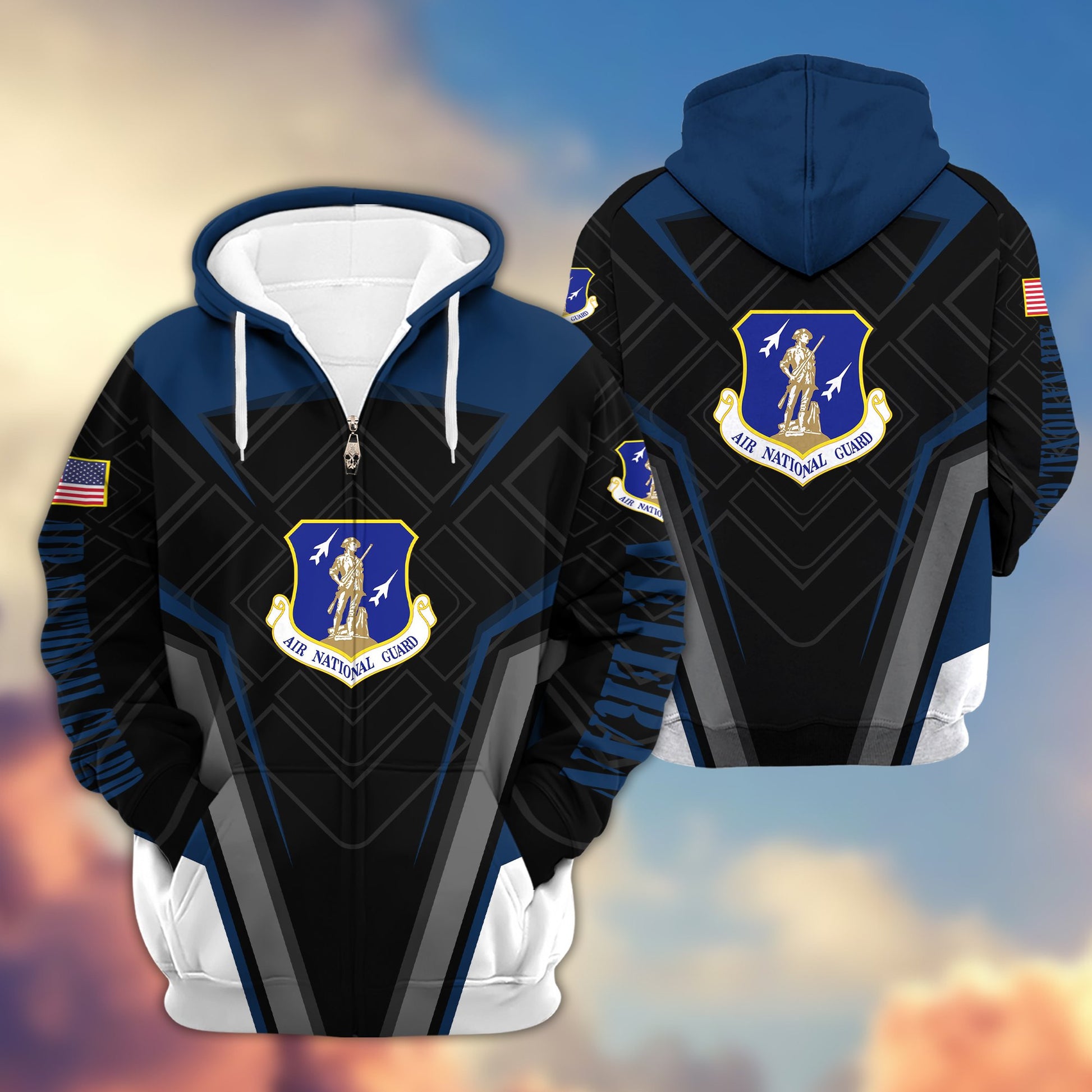 Premium Air National Guard US Veteran Zip Hoodie, Gifts For Veterans Day, Father's Day VPVC603005