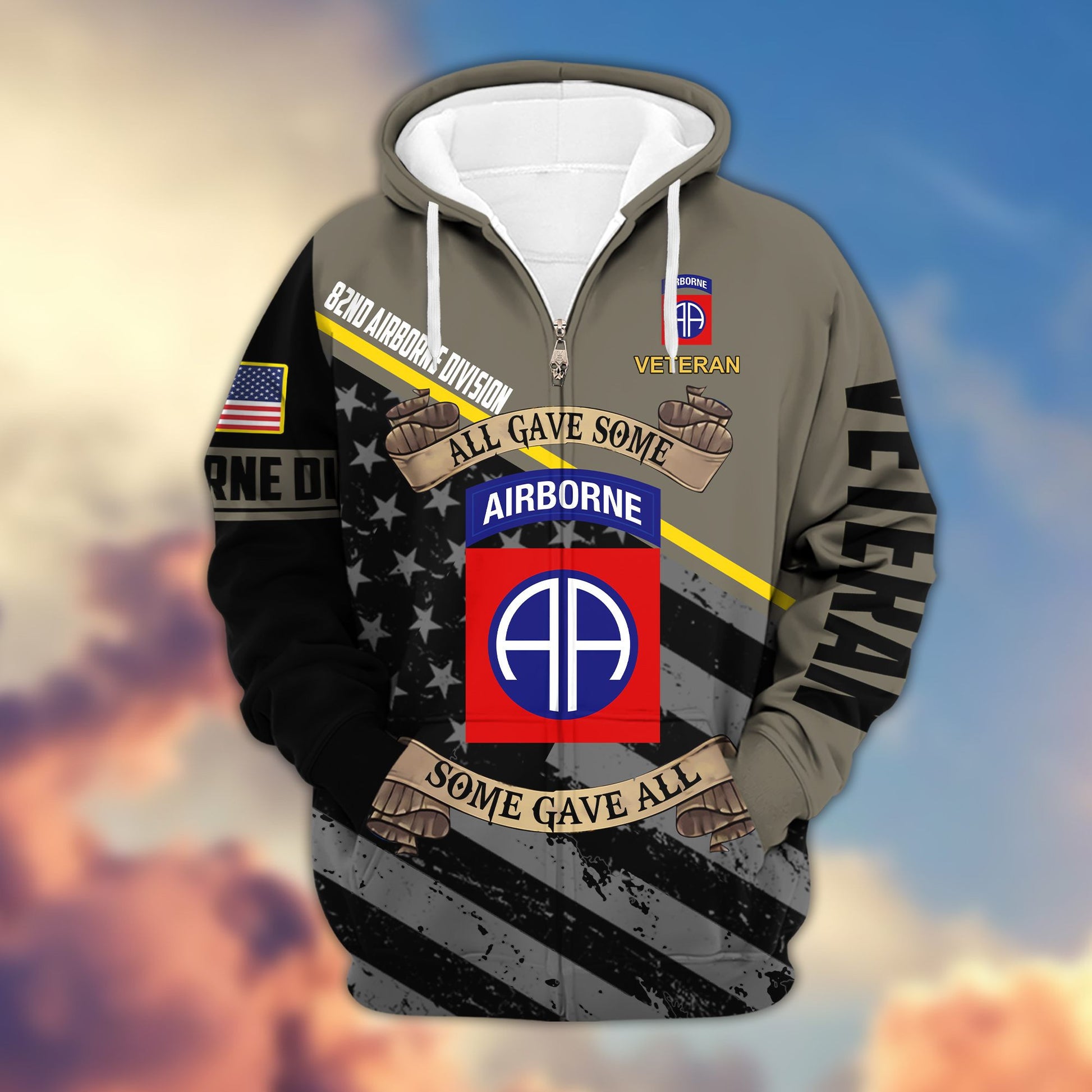 Premium 82nd Airborne Division Veteran Zip Hoodie VPVC603102