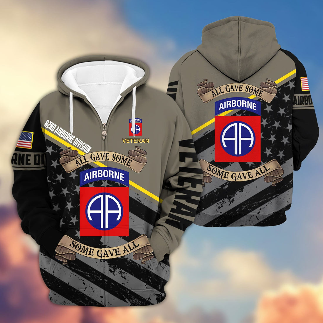 Premium 82nd Airborne Division Veteran Zip Hoodie VPVC603102