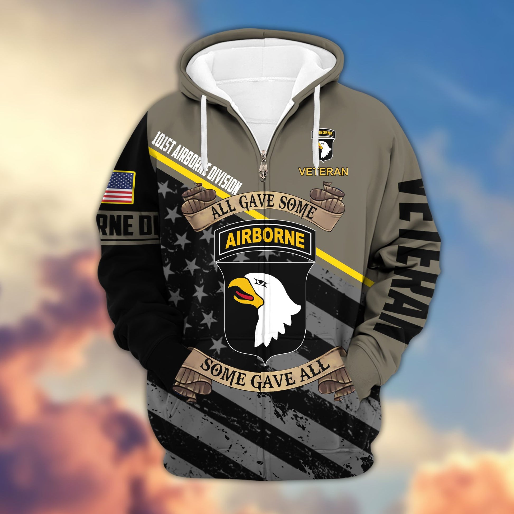 Premium 101st Airborne Division Veteran Zip Hoodie VPVC603103