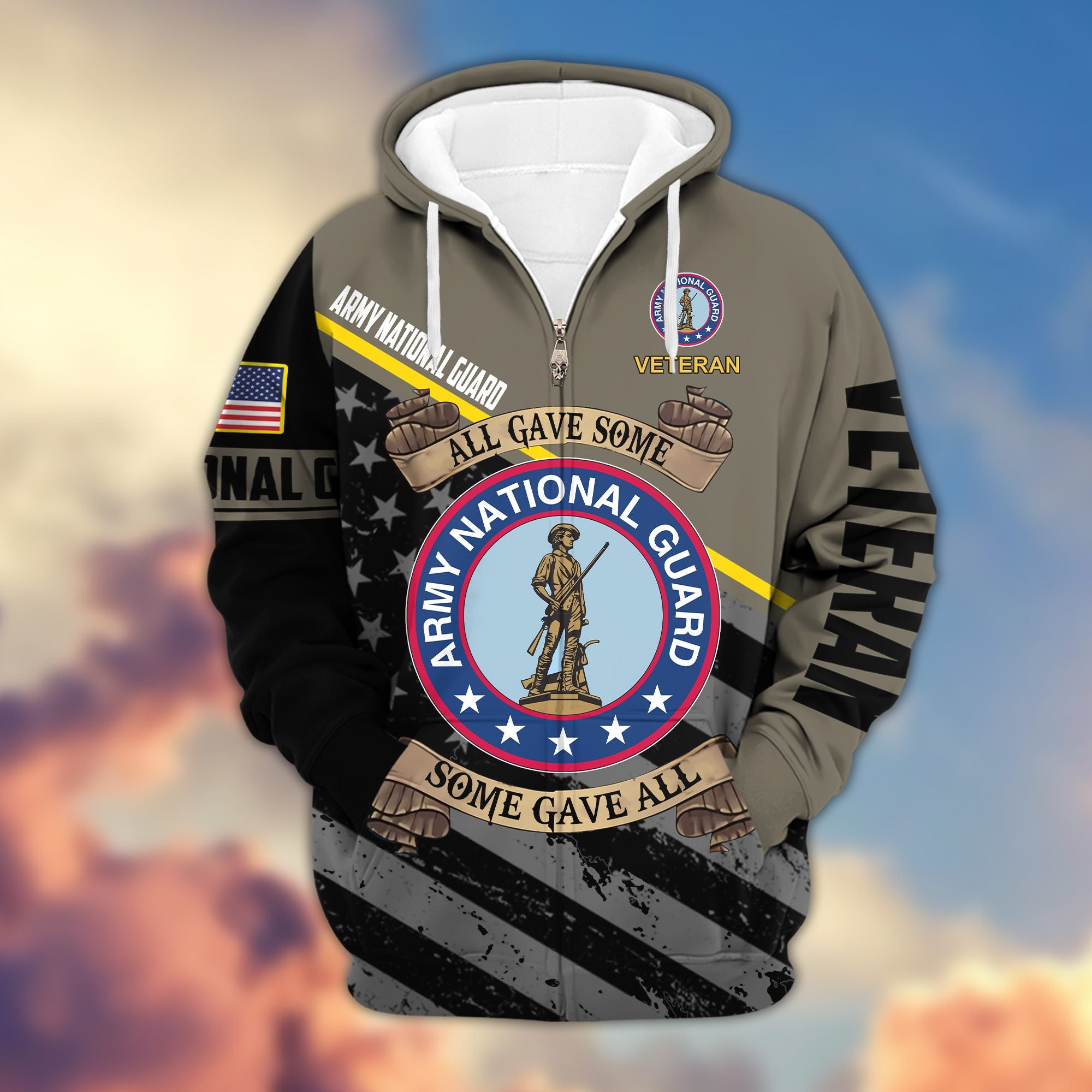 Premium Army National Guard Veteran Zip Hoodie VPVC603104