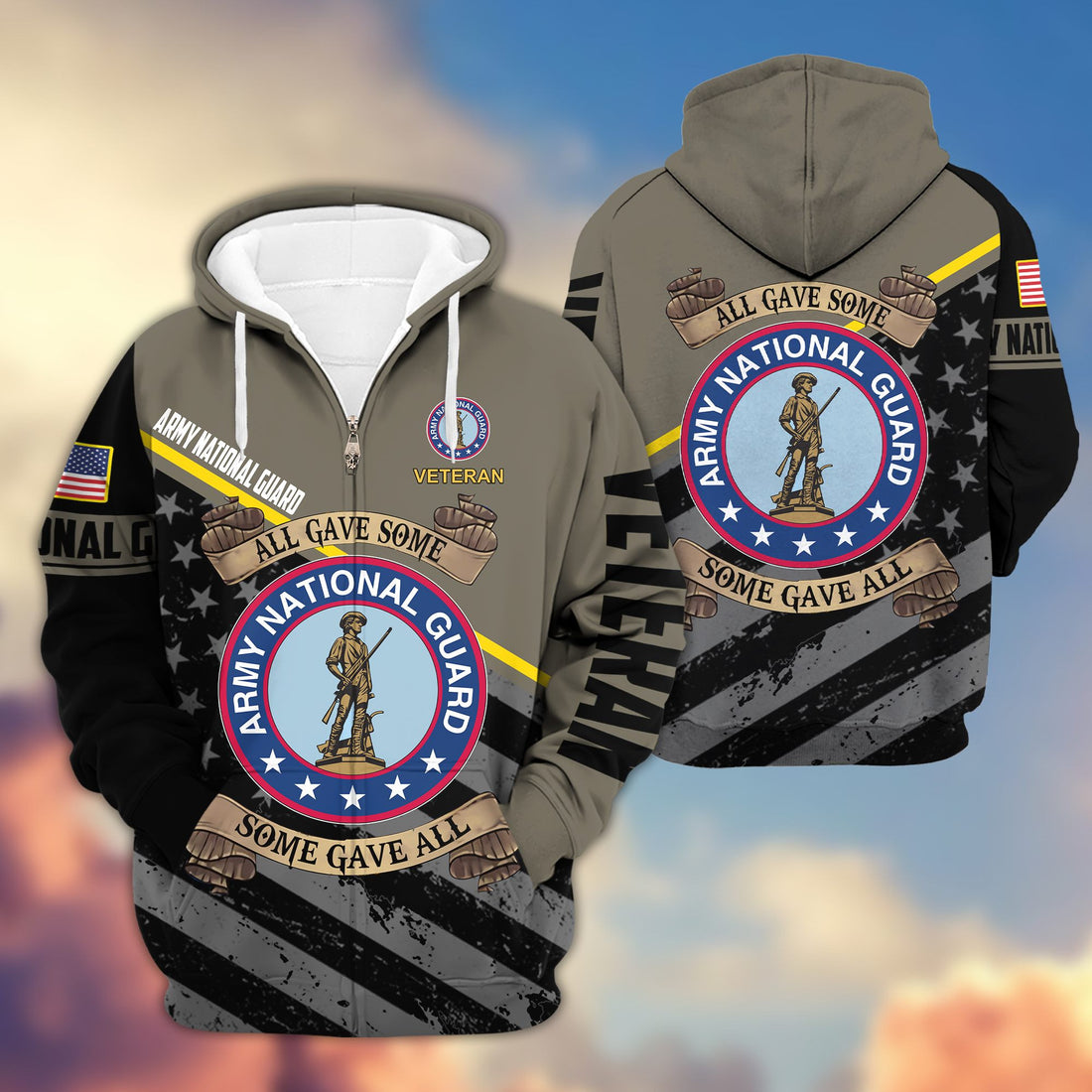 Premium Army National Guard Veteran Zip Hoodie VPVC603104