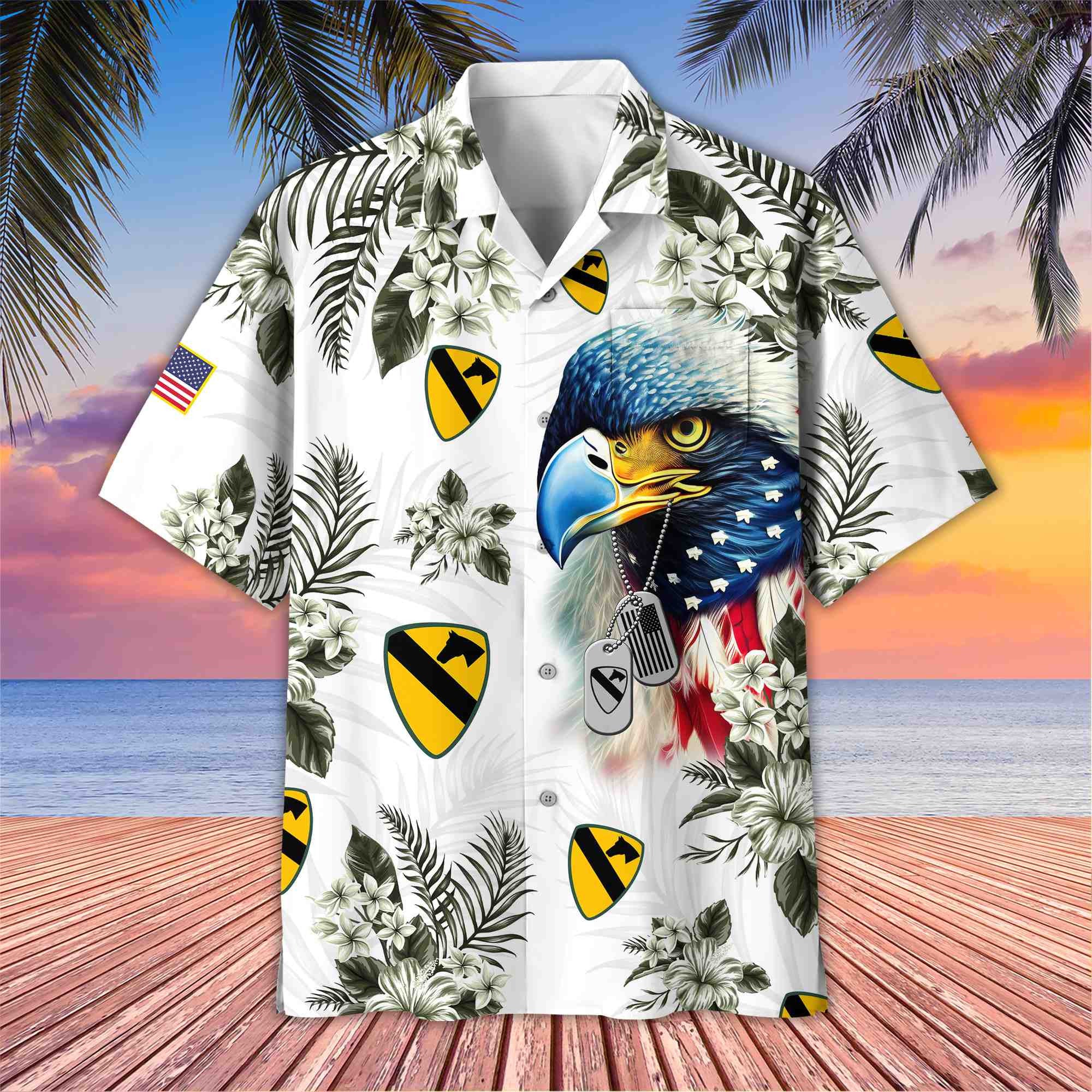 Premium 1st Cavalry Division Veteran Hawaiian Shirt With Pocket, Gifts for US Veteran, Gifts For Dad, For Husband VPVC501401