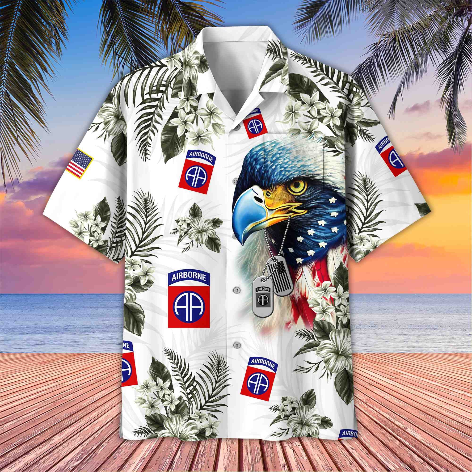 Premium 82nd Airborne Division Veteran Hawaiian Shirt With Pocket, Gifts for US Veteran, Gifts For Dad, For Husband VPVC501402