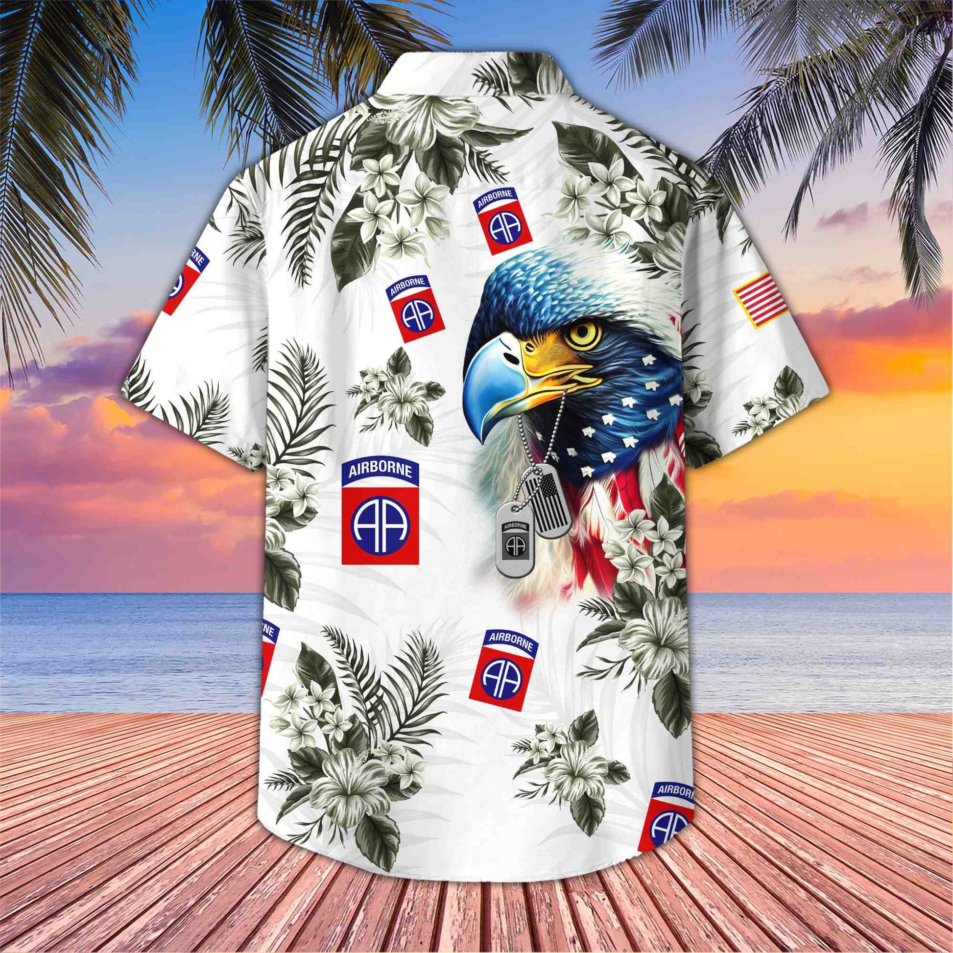 Premium 82nd Airborne Division Veteran Hawaiian Shirt With Pocket, Gifts for US Veteran, Gifts For Dad, For Husband VPVC501402