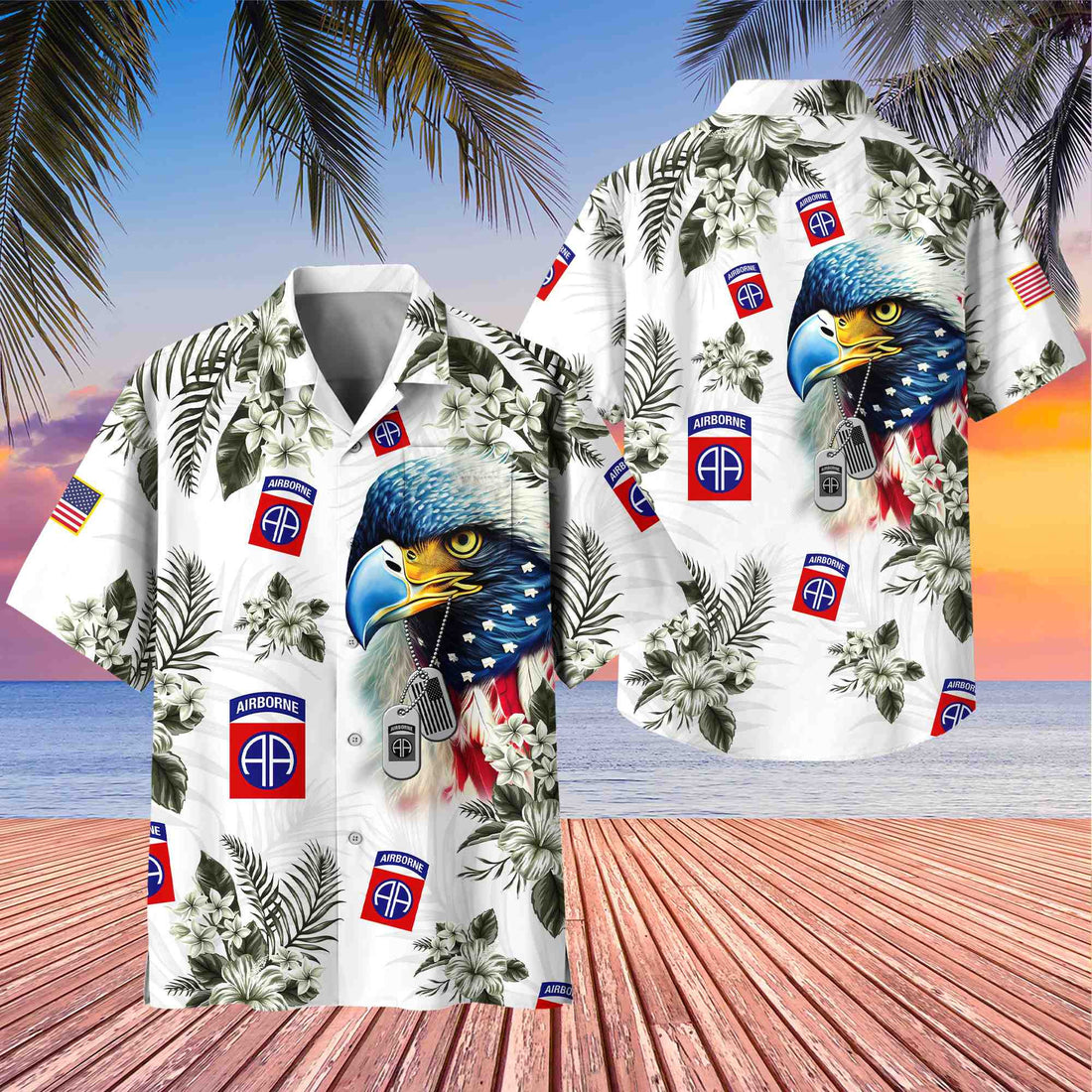 Premium 82nd Airborne Division Veteran Hawaiian Shirt With Pocket, Gifts for US Veteran, Gifts For Dad, For Husband VPVC501402
