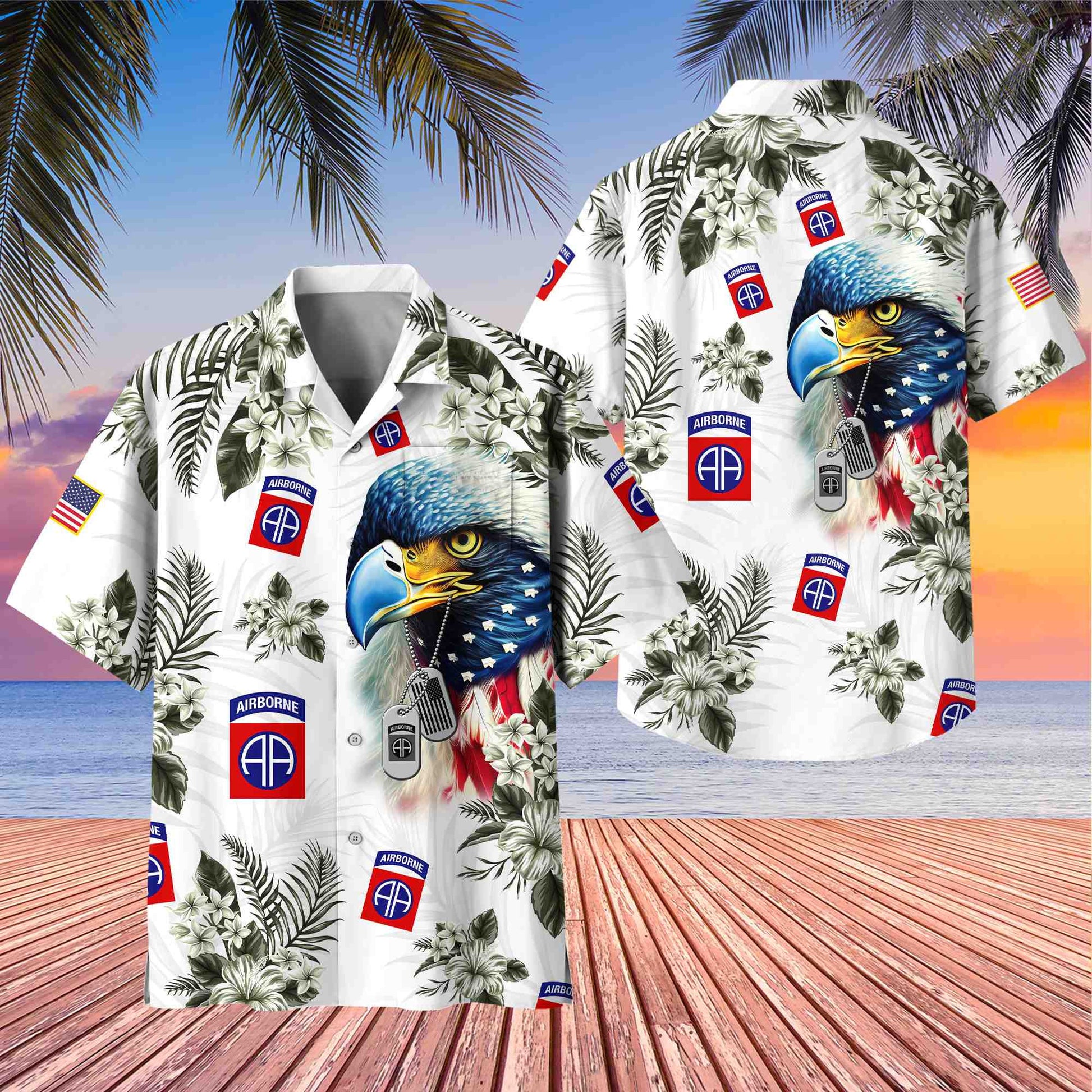Premium 82nd Airborne Division Veteran Hawaiian Shirt With Pocket, Gifts for US Veteran, Gifts For Dad, For Husband VPVC501402