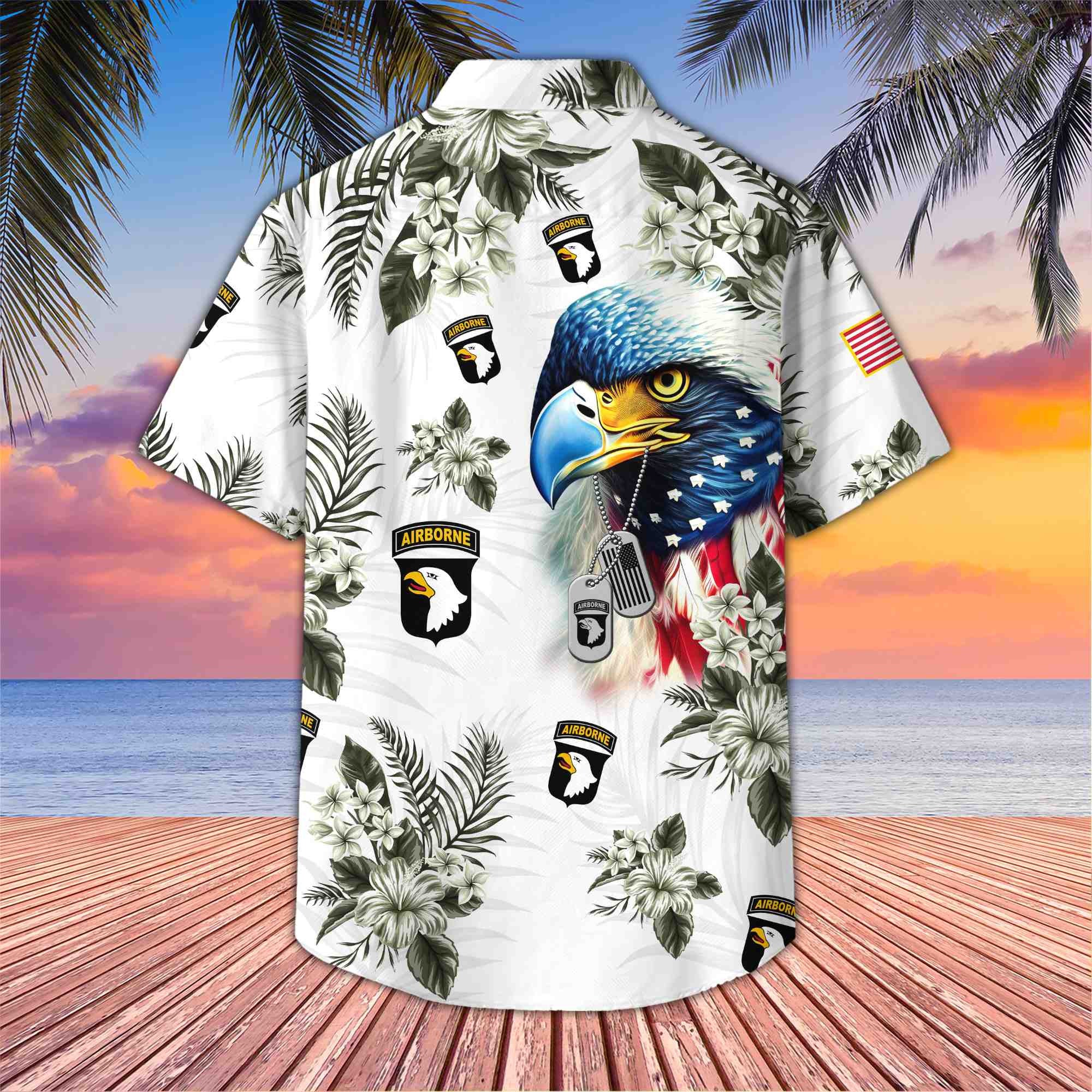Premium 101st Airborne Division Veteran Hawaiian Shirt With Pocket, Gifts for US Veteran, Gifts For Dad, For Husband VPVC501403