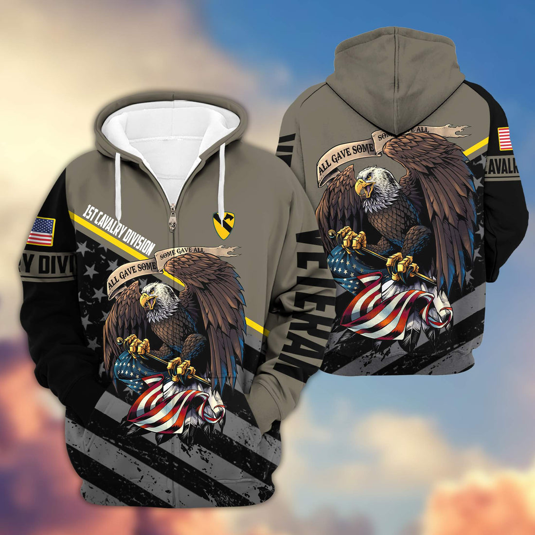 Premium 1st Cavalry Division Veteran Zip Hoodie VPVC603201