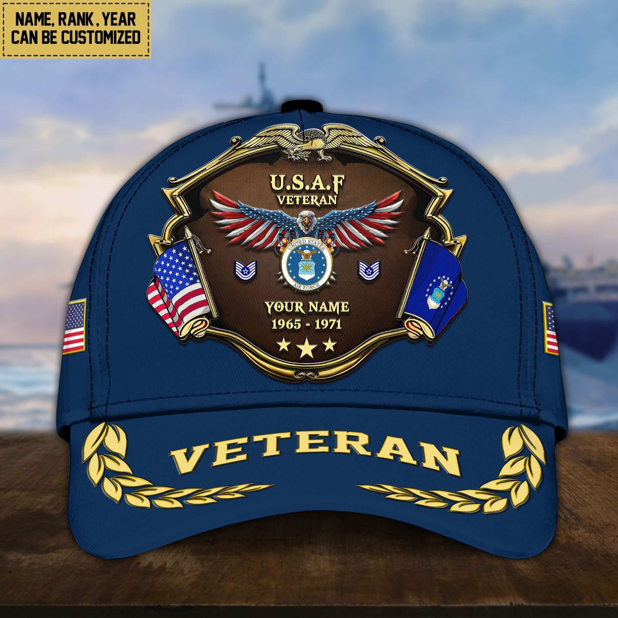 Premium Personalized Proudly Served US Veterans Cap APHN300713