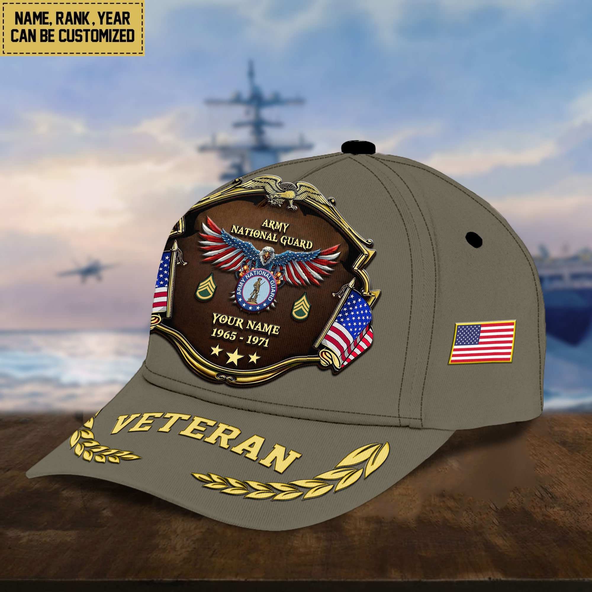 Premium Personalized Proudly Served US Veterans Cap APHN300713