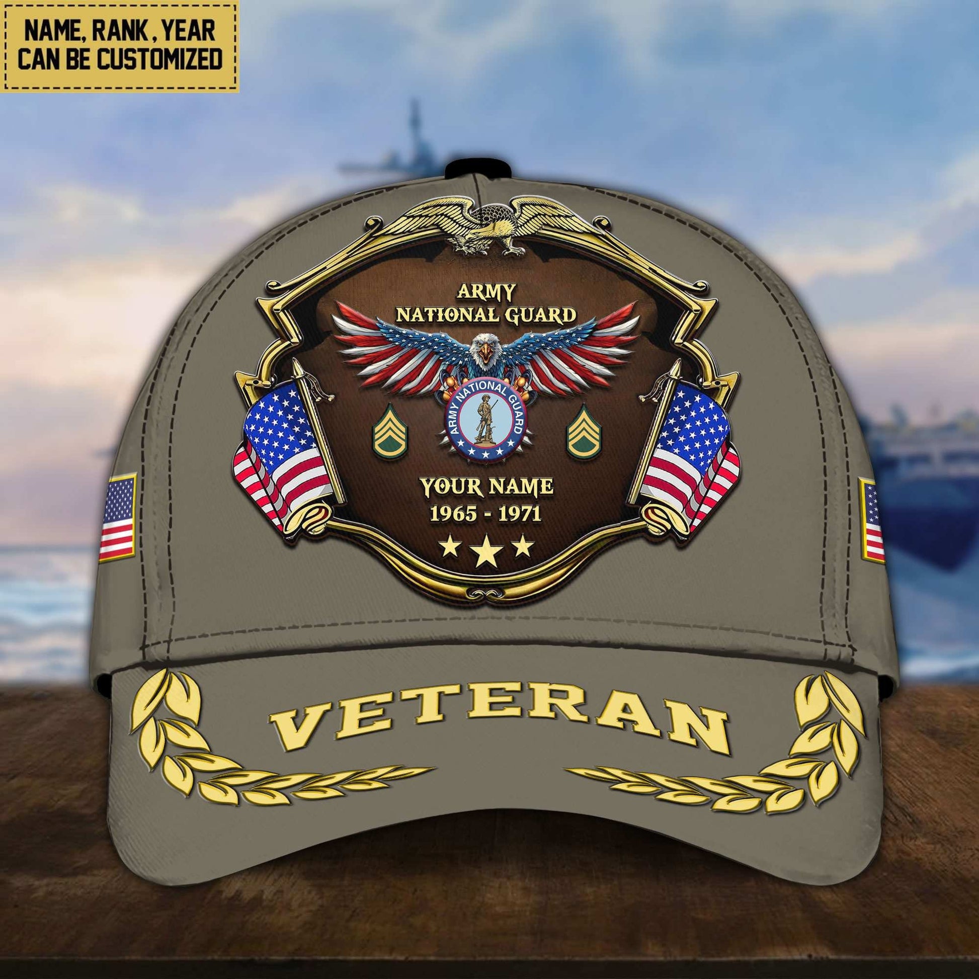 Premium Personalized Proudly Served US Veterans Cap APHN300713