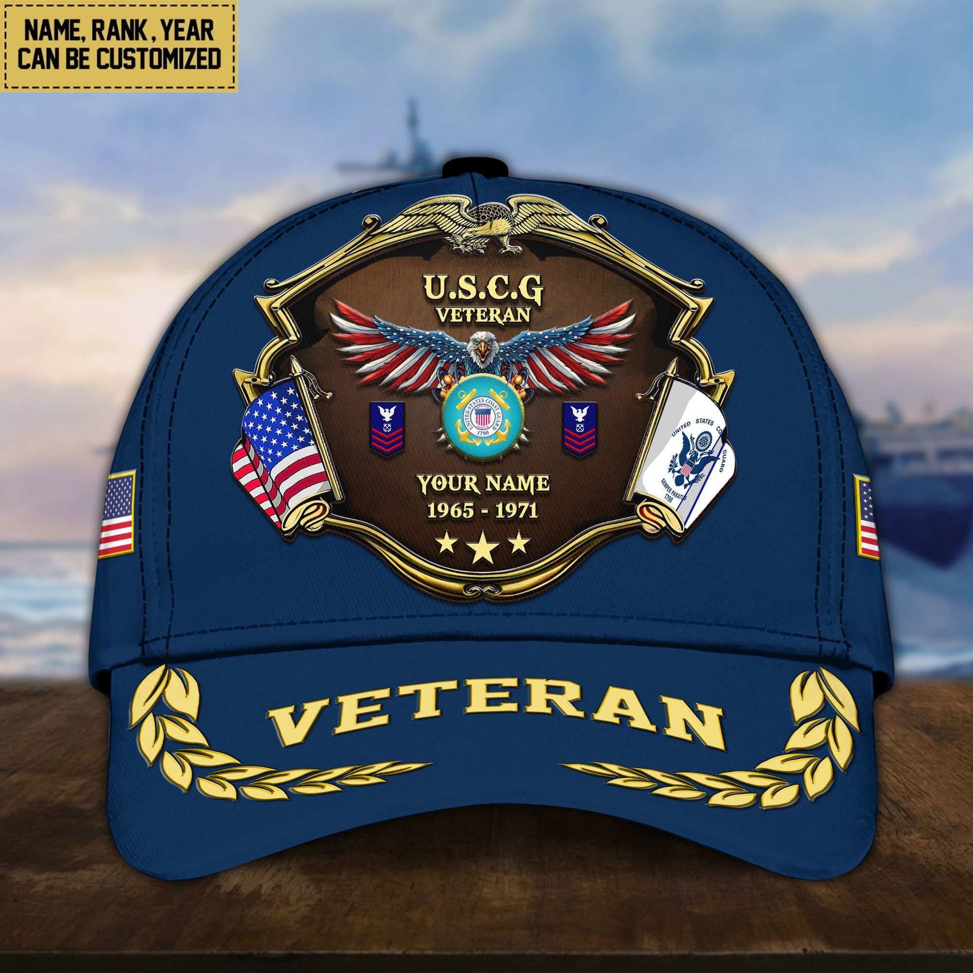Premium Personalized Proudly Served US Veterans Cap APHN300713