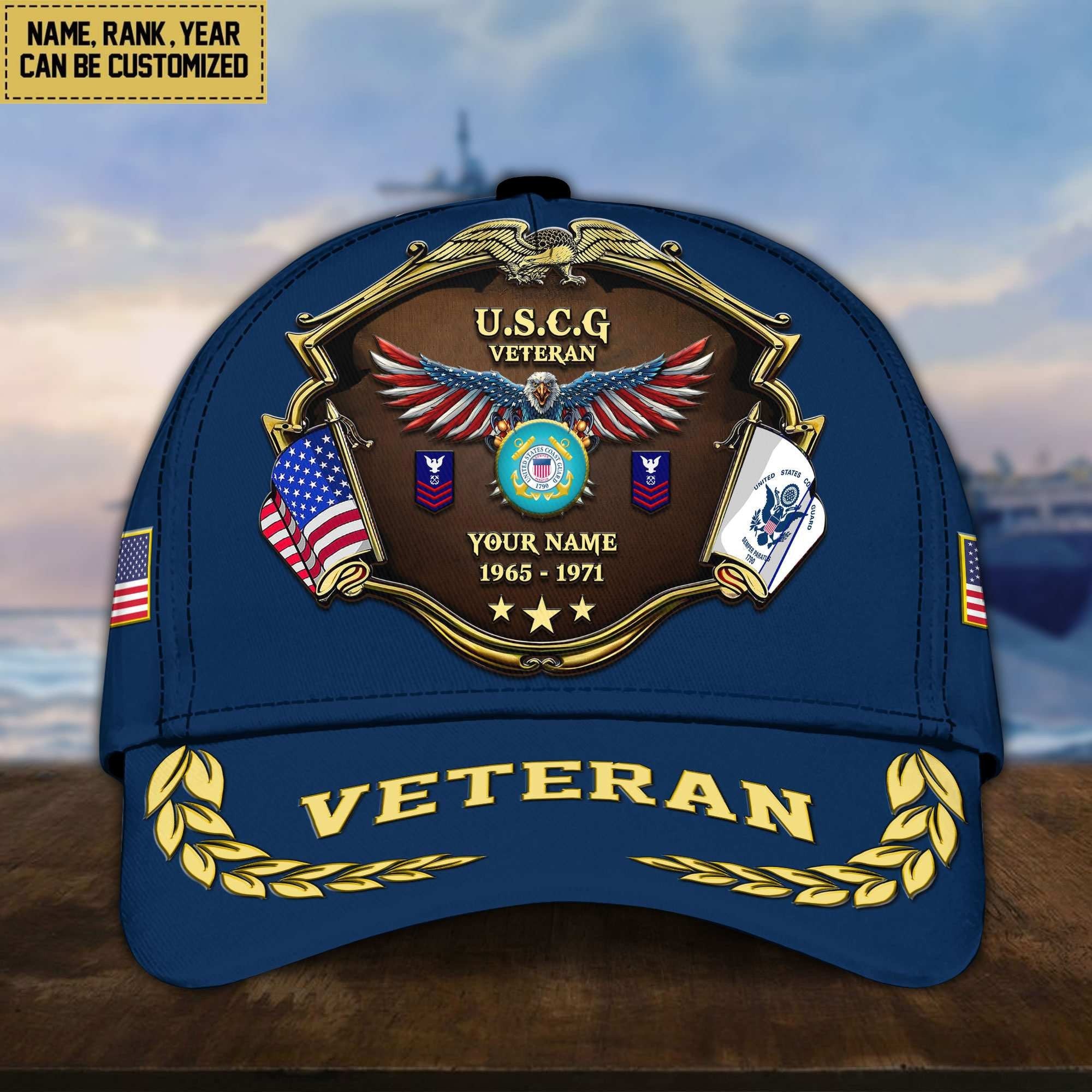 Premium Personalized Proudly Served US Veterans Cap APHN300713