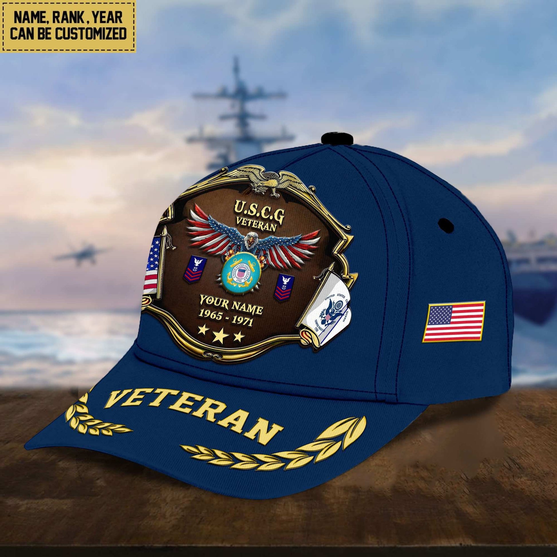 Premium Personalized Proudly Served US Veterans Cap APHN300713