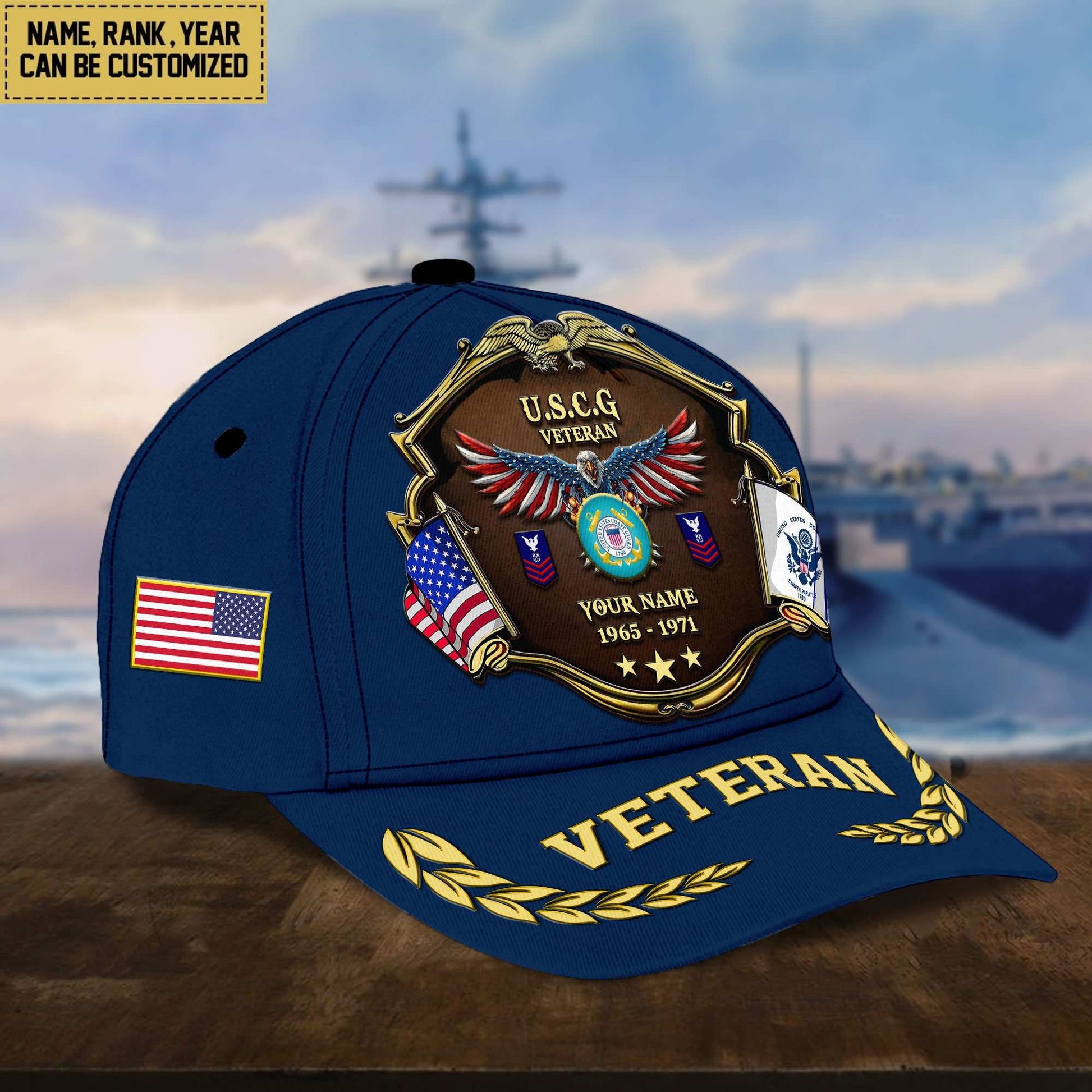 Premium Personalized Proudly Served US Veterans Cap APHN300713