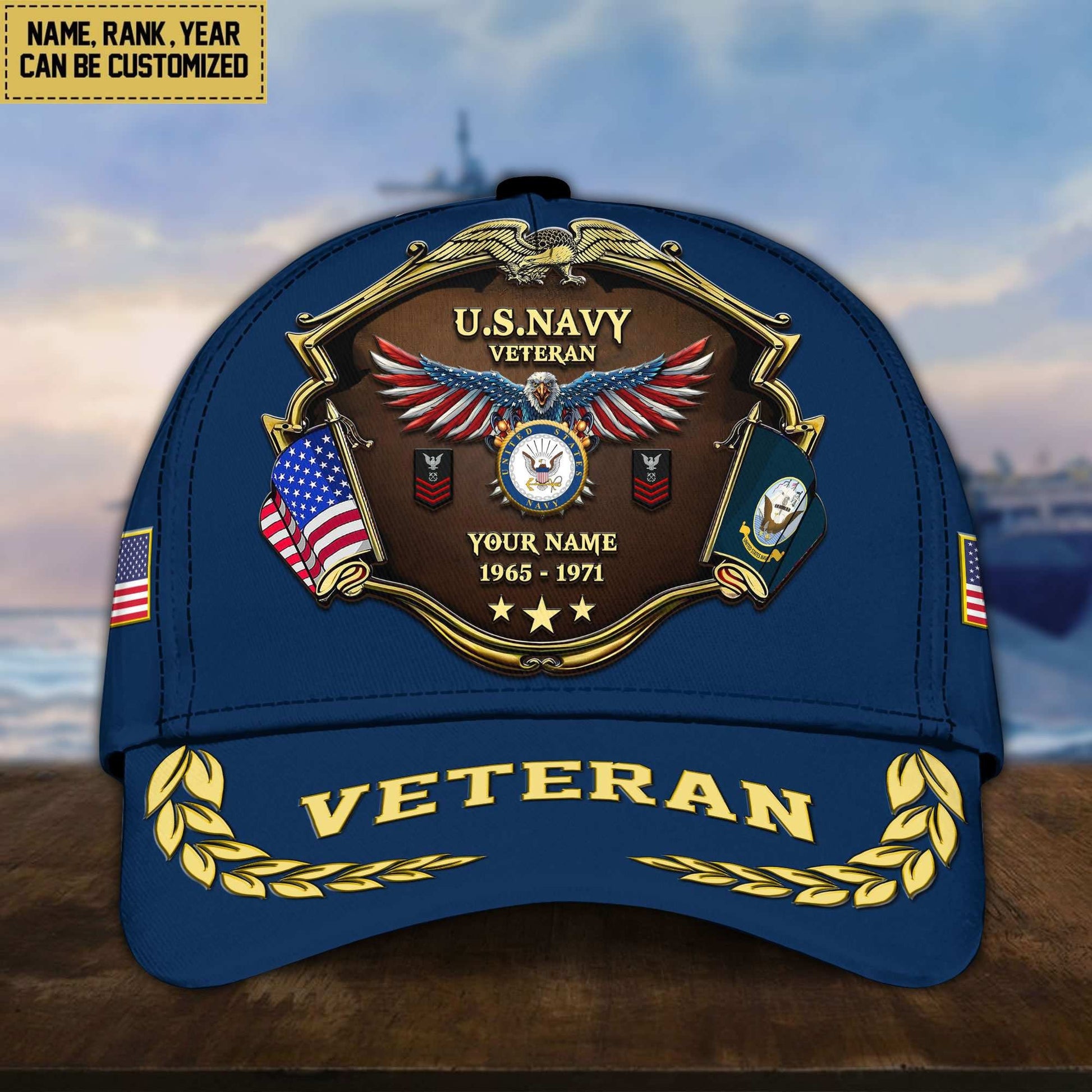 Premium Personalized Proudly Served US Veterans Cap APHN300713