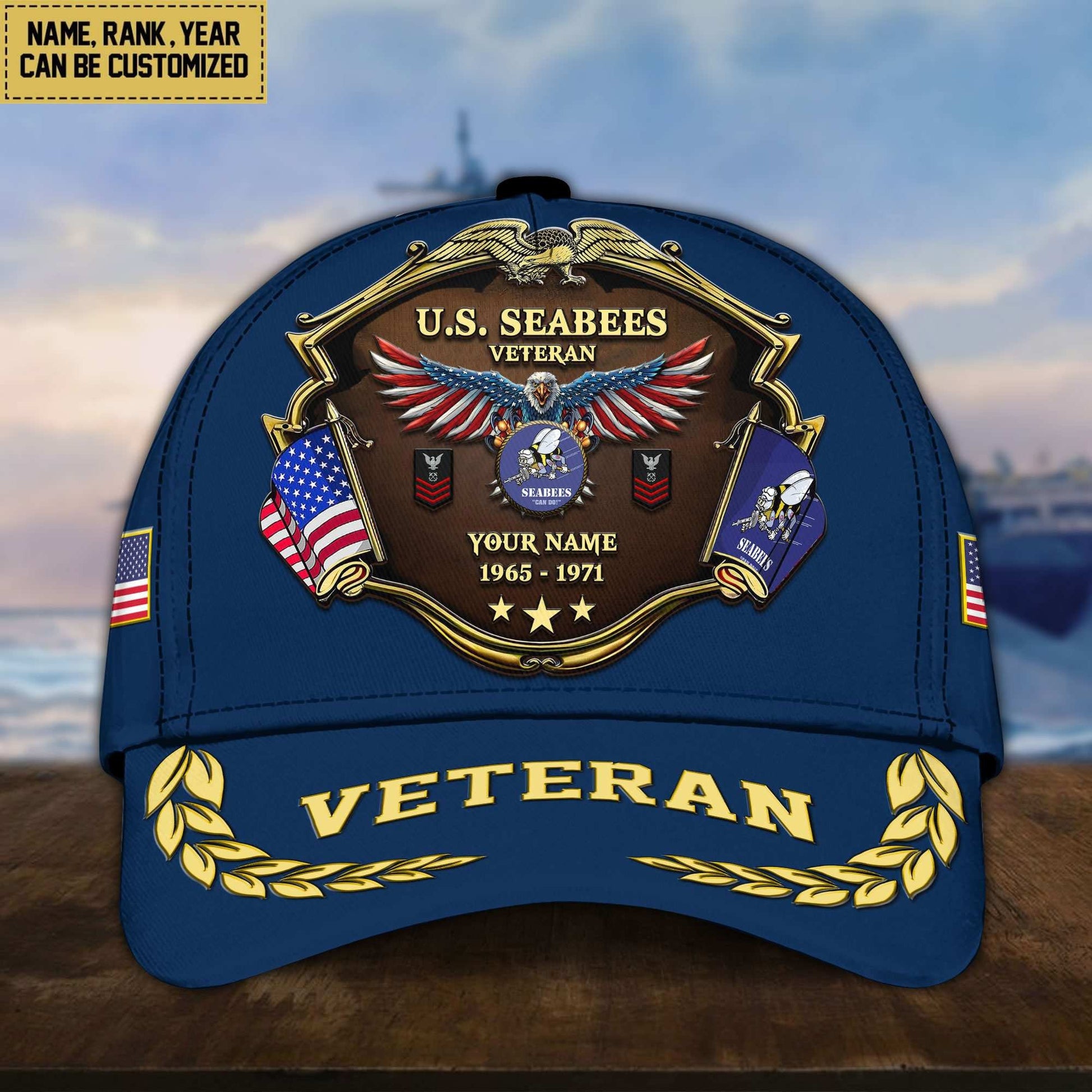 Premium Personalized Proudly Served US Veterans Cap APHN300713