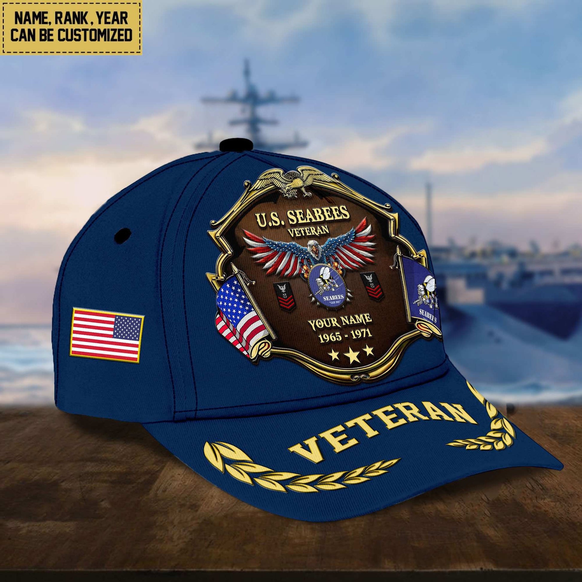 Premium Personalized Proudly Served US Veterans Cap APHN300713