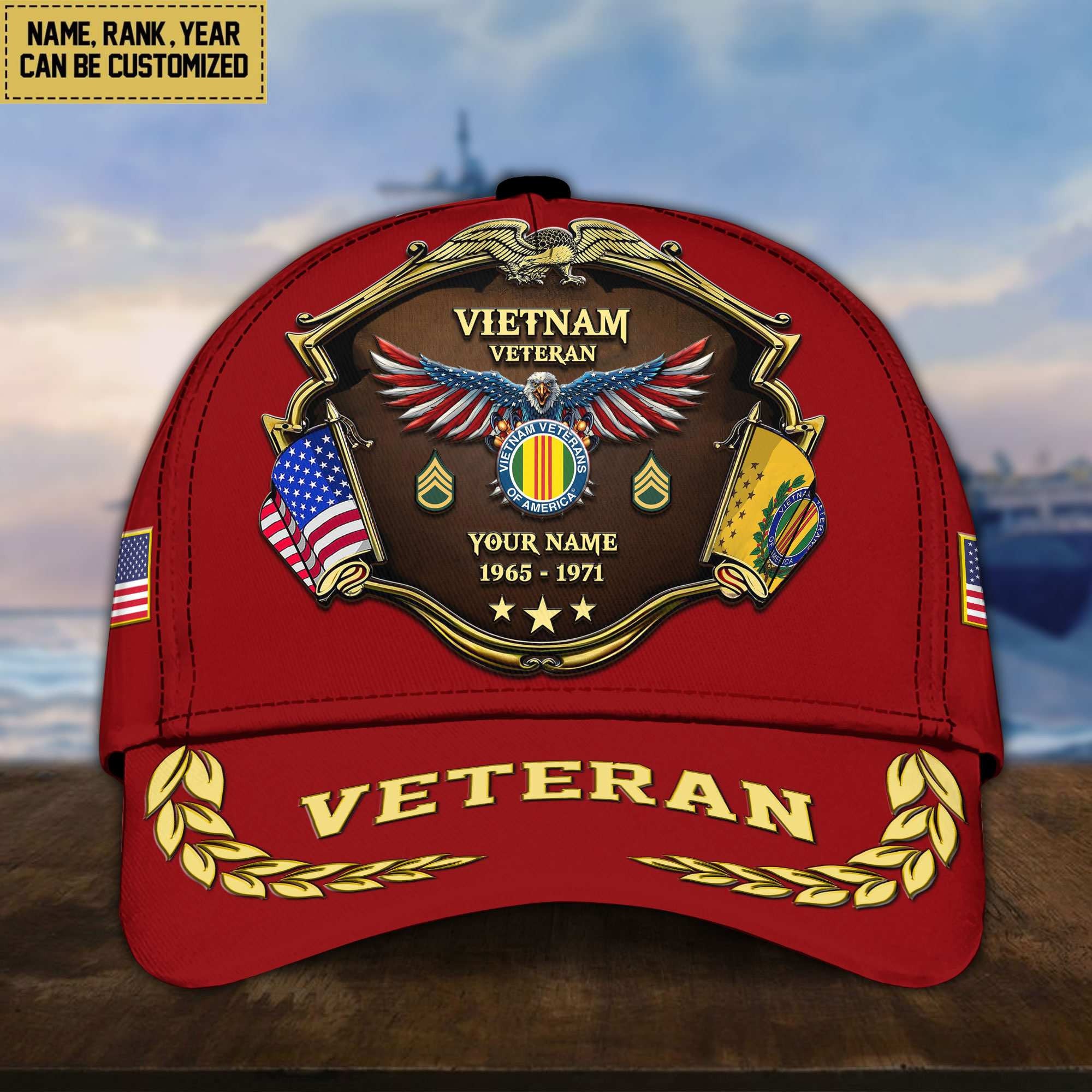 Premium Personalized Proudly Served US Veterans Cap APHN300713