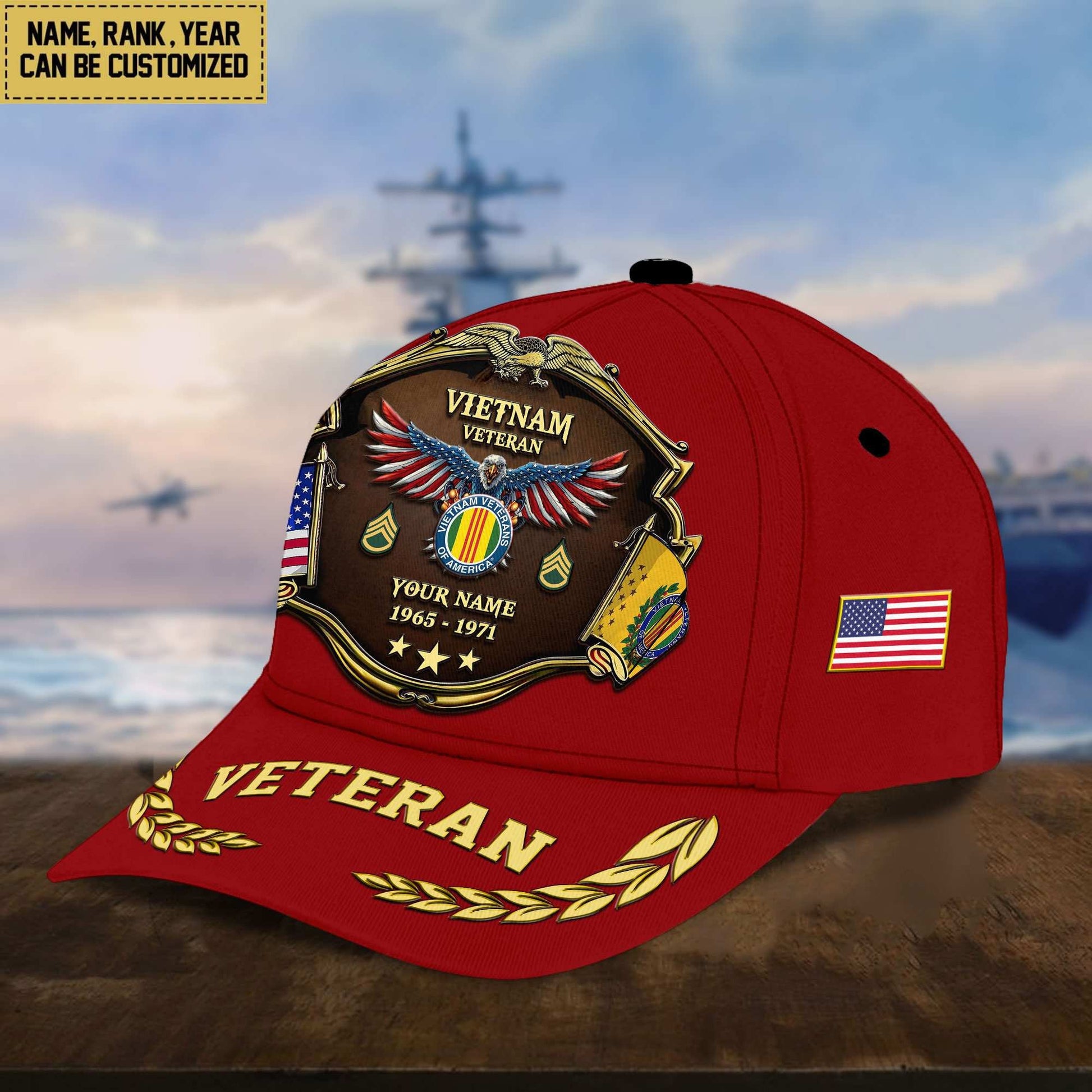 Premium Personalized Proudly Served US Veterans Cap APHN300713
