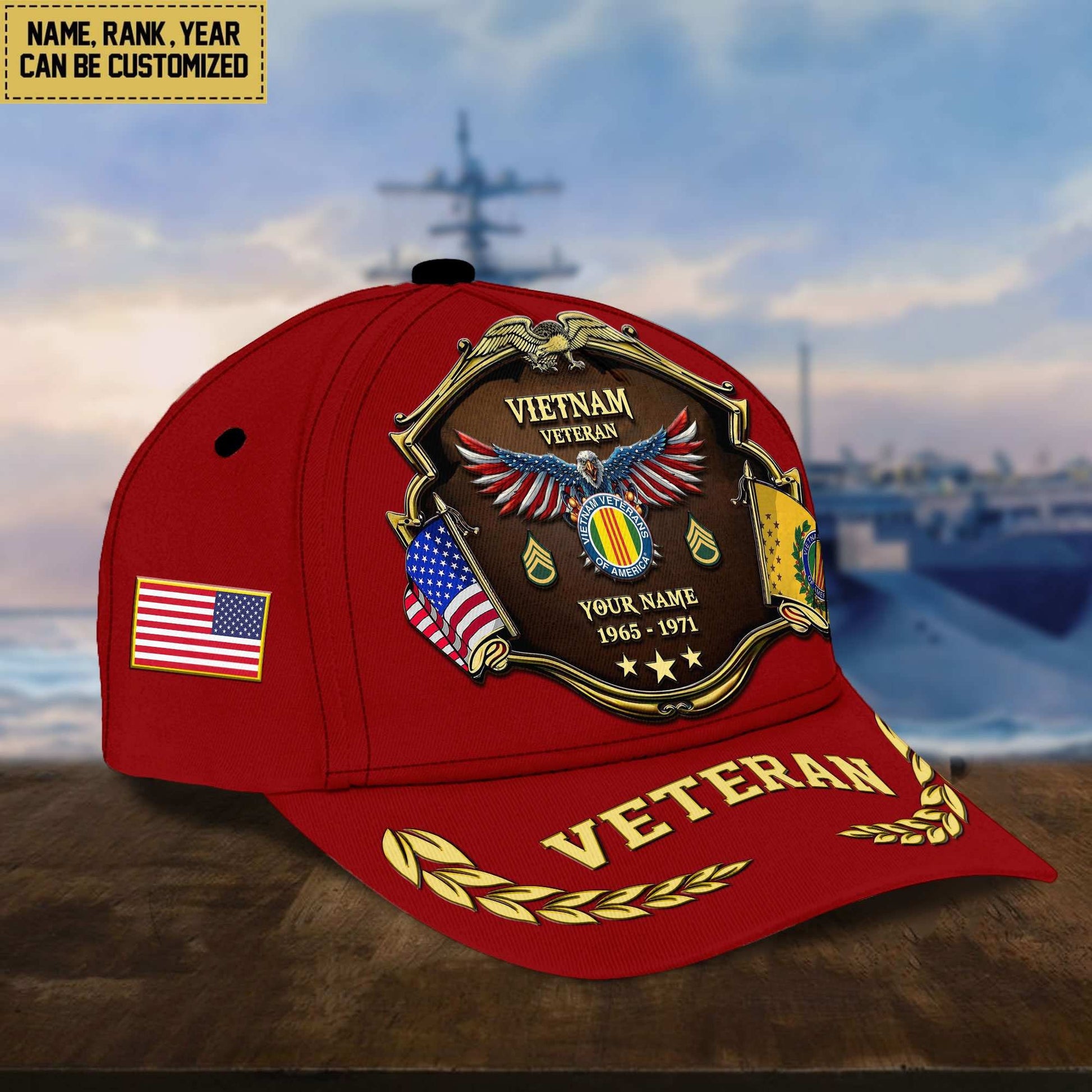Premium Personalized Proudly Served US Veterans Cap APHN300713