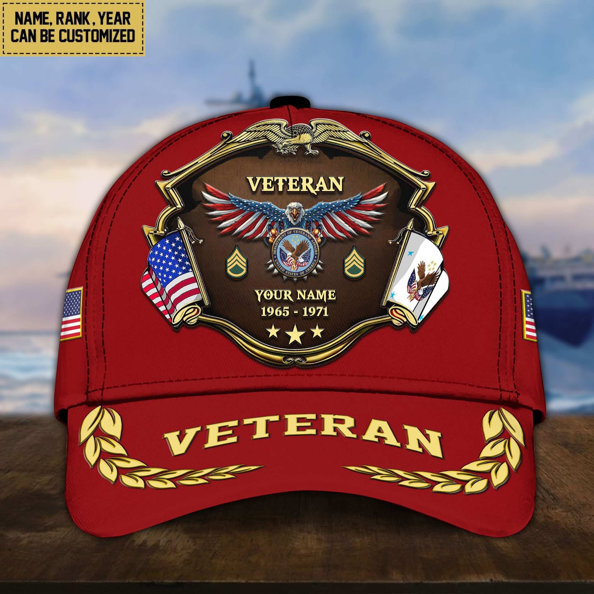 Premium Personalized Proudly Served US Veterans Cap APHN300713